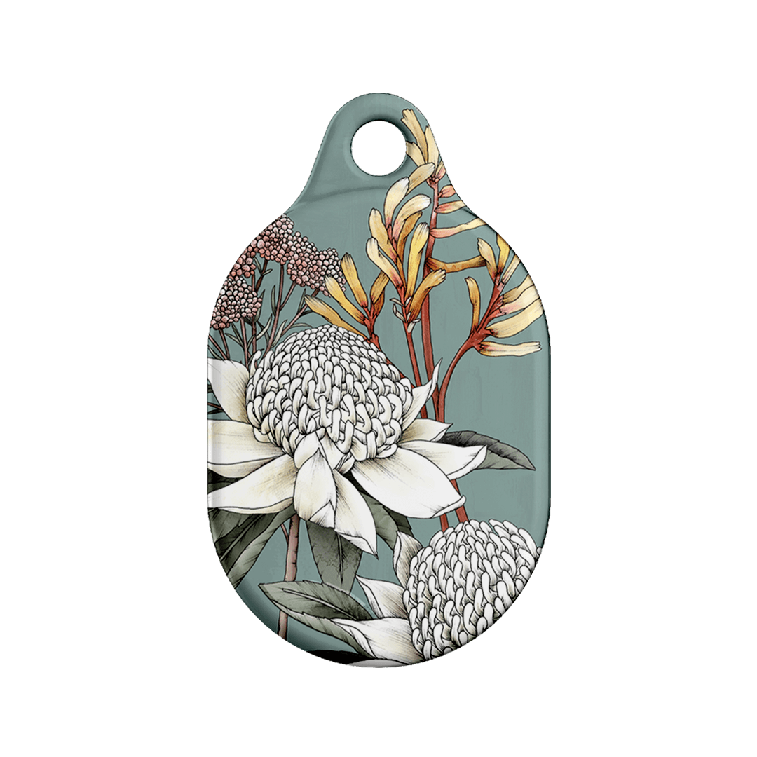 Premium Leather Waratah AirTag Holder - Stylish & Durable Keychain Accessory for Apple AirTag - Perfect for Keys, Bags & Travel Essentials