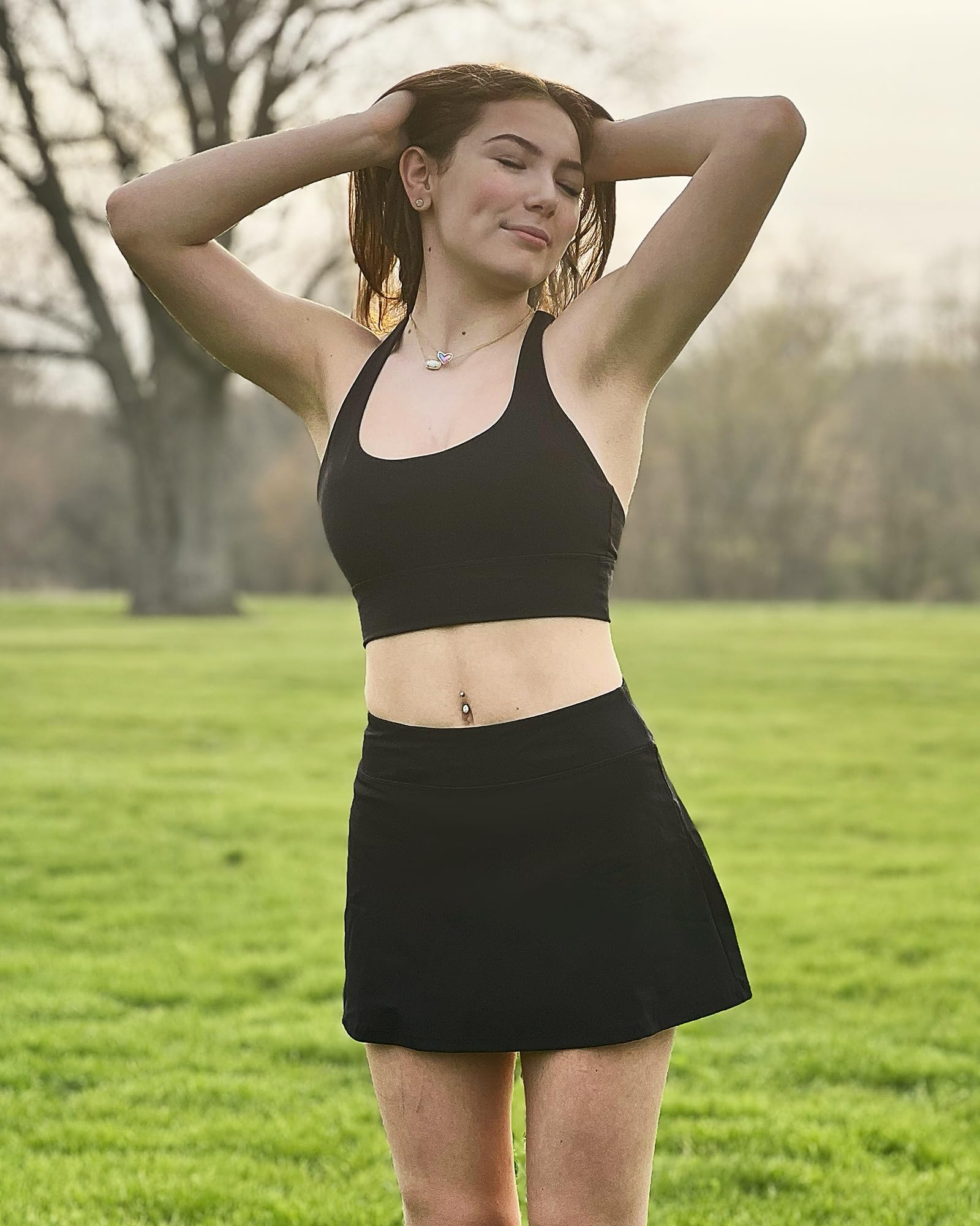 Stelle Women's High Waisted Tennis Skirt with Pockets & Built-in Shorts - Athletic Skort for Golf, Running, Pickleball & Sports Activities | Perfect for Workouts, Court Sports & Casual Wear