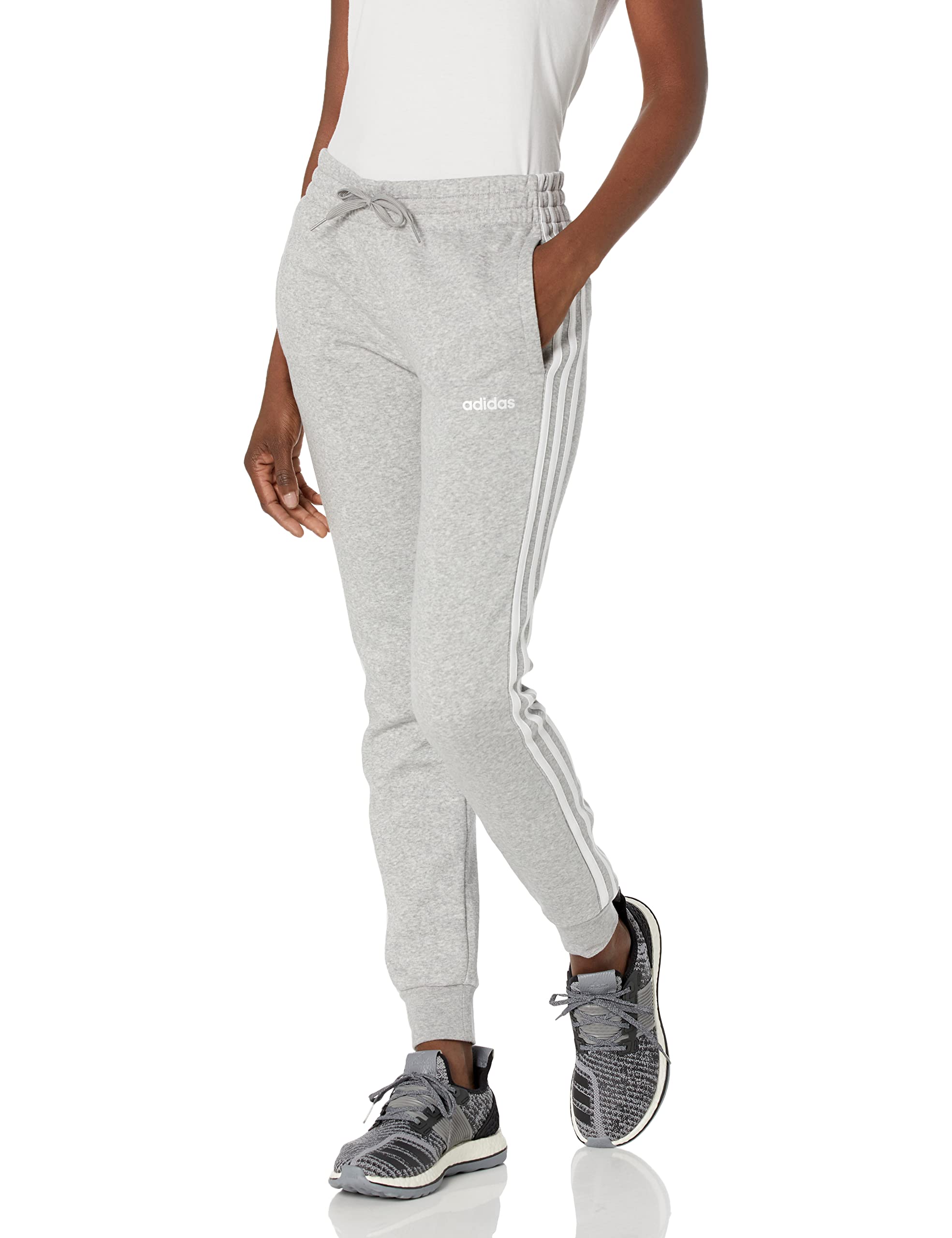 Adidas Women's Essentials 3-Stripes Fleece Sweatpants - Soft Comfortable Lounge Pants for Yoga, Running & Casual Wear