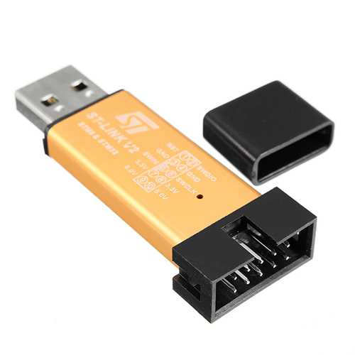 5pcs ST-LINK V2 STM8 STM32 Programmer Debugger with 3.3V/5V, 500mA Fuse Protection, Aluminum Alloy Case & 20cm Dupont Wires - Ideal for Embedded System Development, Electronics Projects, and Microcontroller Programming