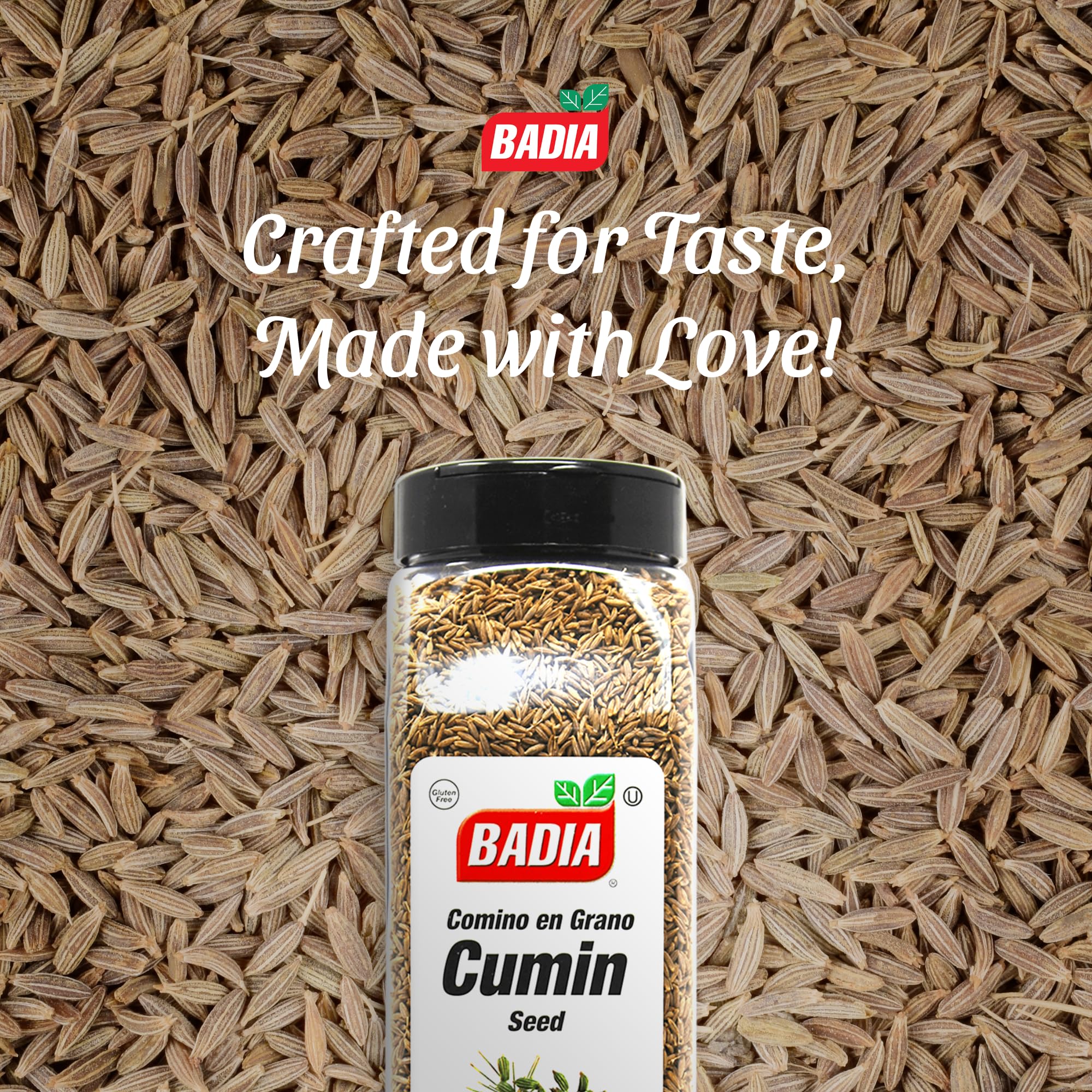 Badia Cumin Seeds 16 oz - Whole Cumin Seeds for Cooking, Spice Blends & Seasonings | Aromatic Flavor for Mexican, Indian & Middle Eastern Cuisine | Perfect for Tacos, Curries & Hummus
