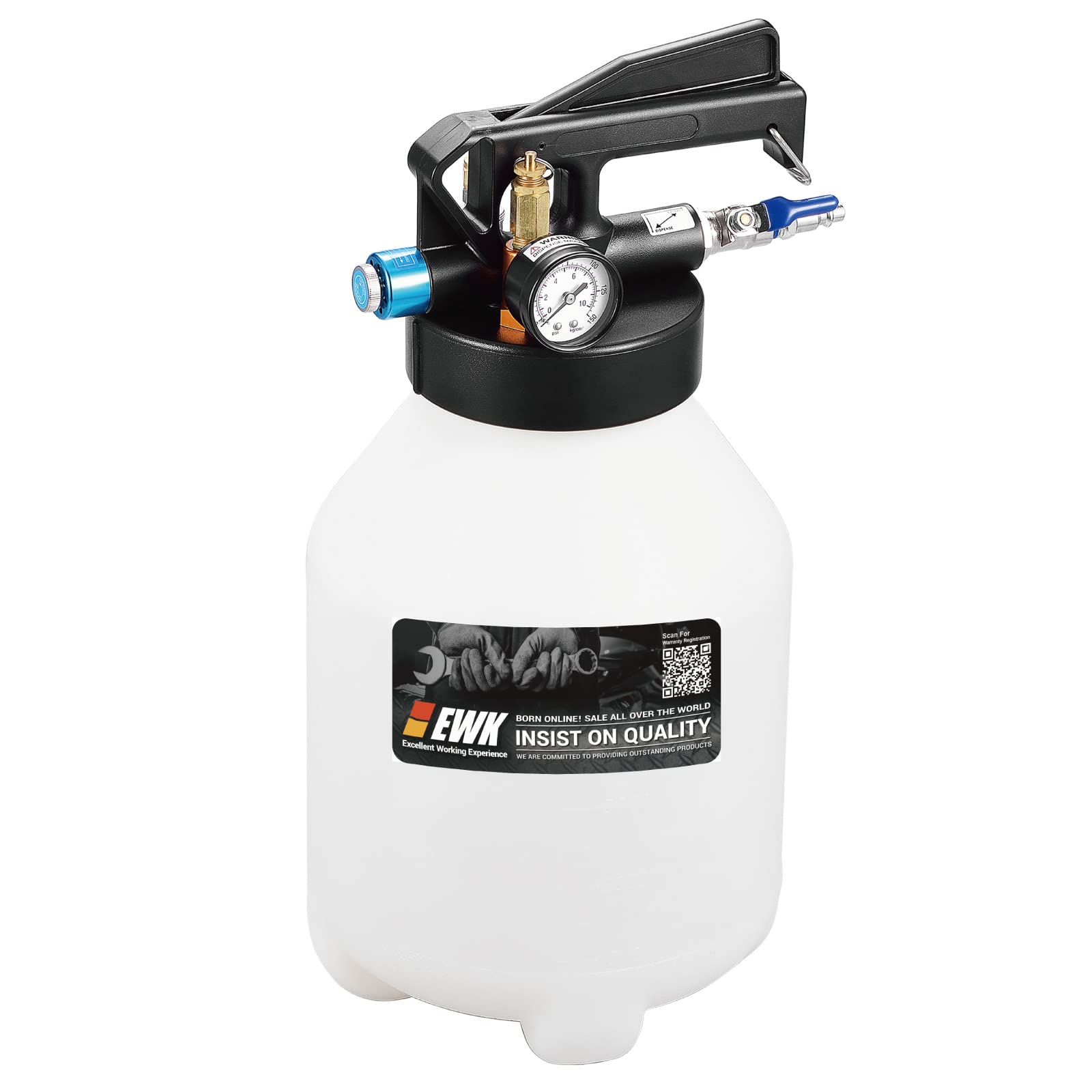 EWK Patented 6L Automatic Transmission Fluid Pump - ATF Extractor & Dispenser with 14 Adapters for Car Maintenance - Perfect for Fluid Changes in Ford, GM, Toyota & More