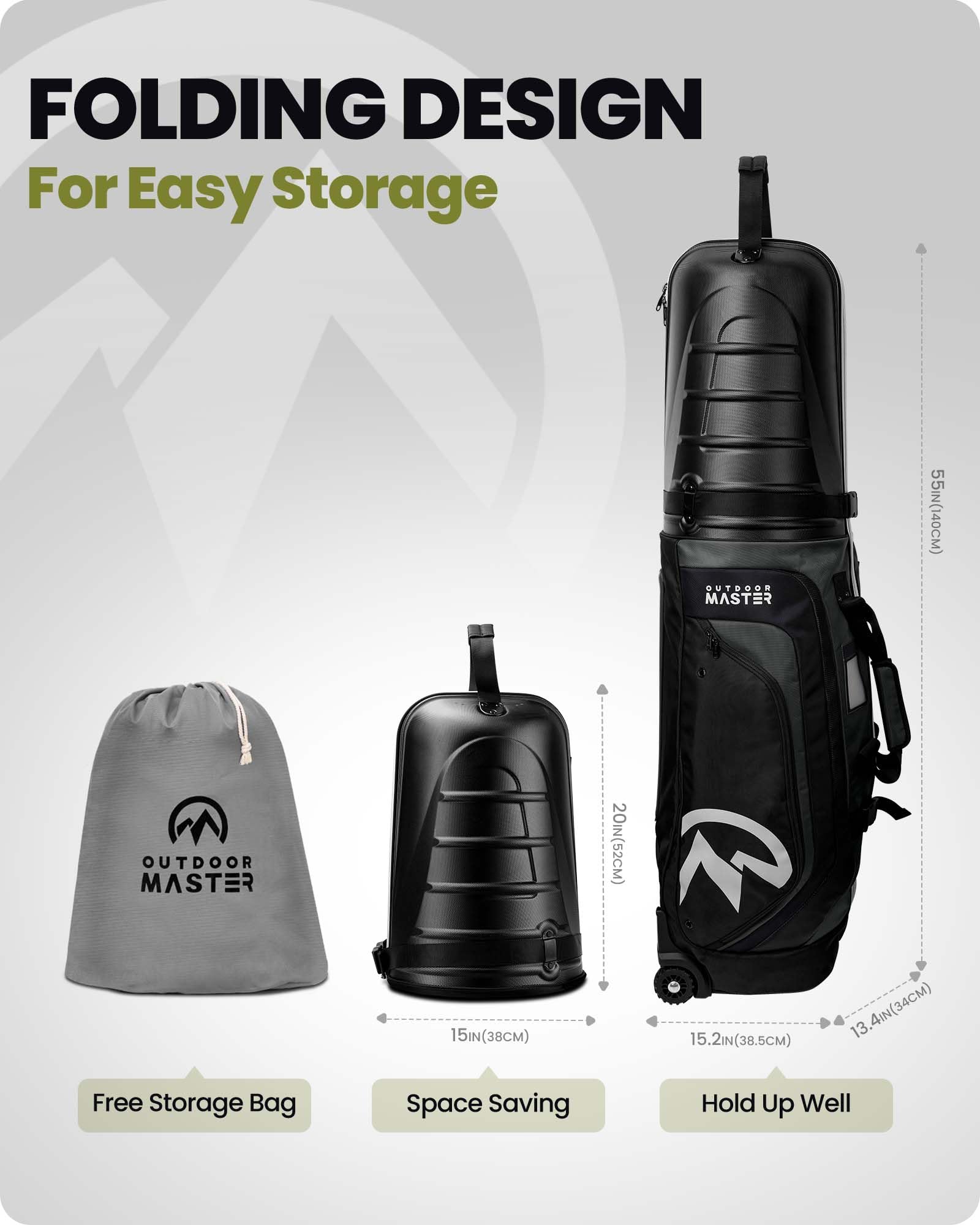 **OutdoorMaster Premium Golf Travel Bag with Wheels & Hard Case Top - Lightweight Airline-Approved Golf Club Protection for Easy Travel - Perfect for Airports, Golf Trips & Tournaments**