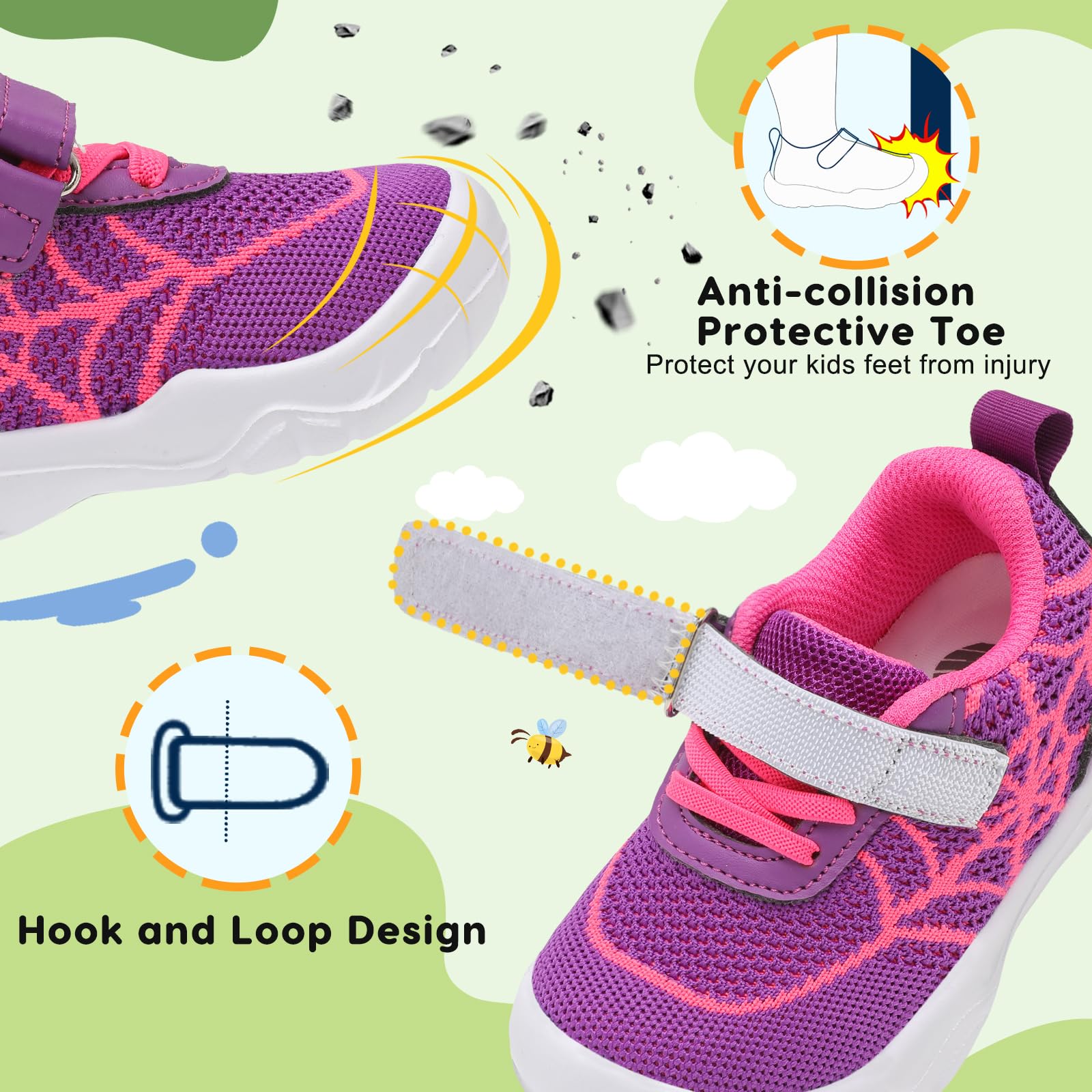 BARERUN Barefoot Shoes for Toddlers - Breathable Kids Sneakers for Boys & Girls - Slip On Running Shoes for School, Tennis & Walking - Lightweight & Flexible Infant Shoes for Active Play & Outdoor Adventures