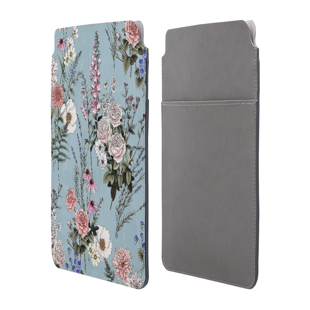 Stylish Garden Party Blue Laptop & iPad Sleeve Case - Perfect for Work, Travel & School - Protective Neoprene Cover for MacBook, iPad Pro, Air