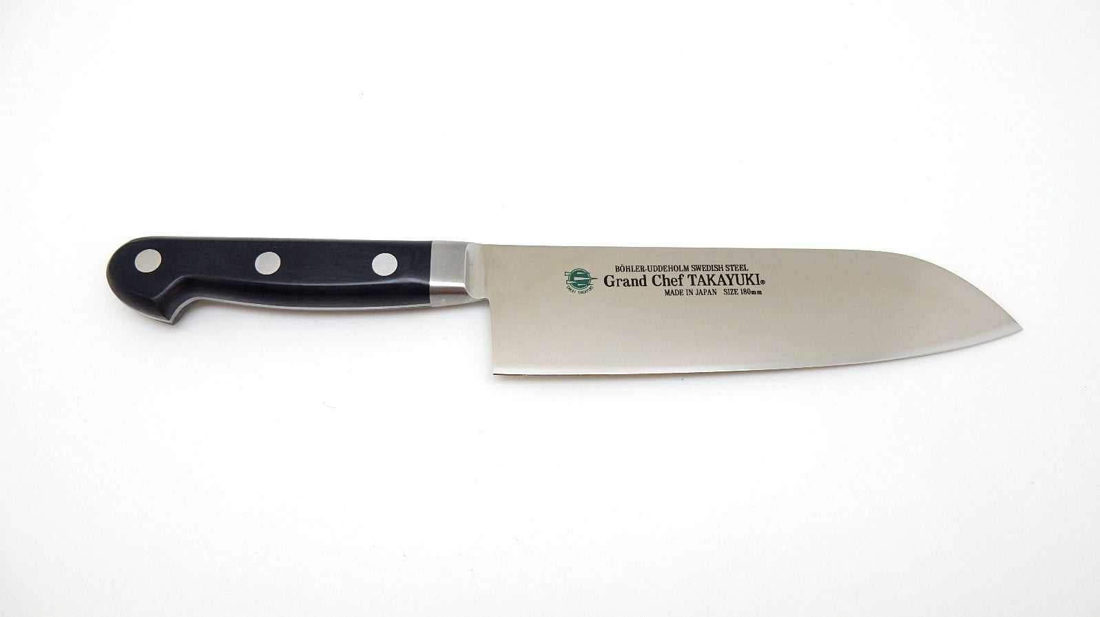 Premium Sakai Takayuki GRAND CHEF 180mm Santoku Knife - Swedish Stainless Steel Blade - Perfect for Slicing, Dicing & Mincing Vegetables, Meat & Fish - Ideal for Home Chefs & Professional Kitchens