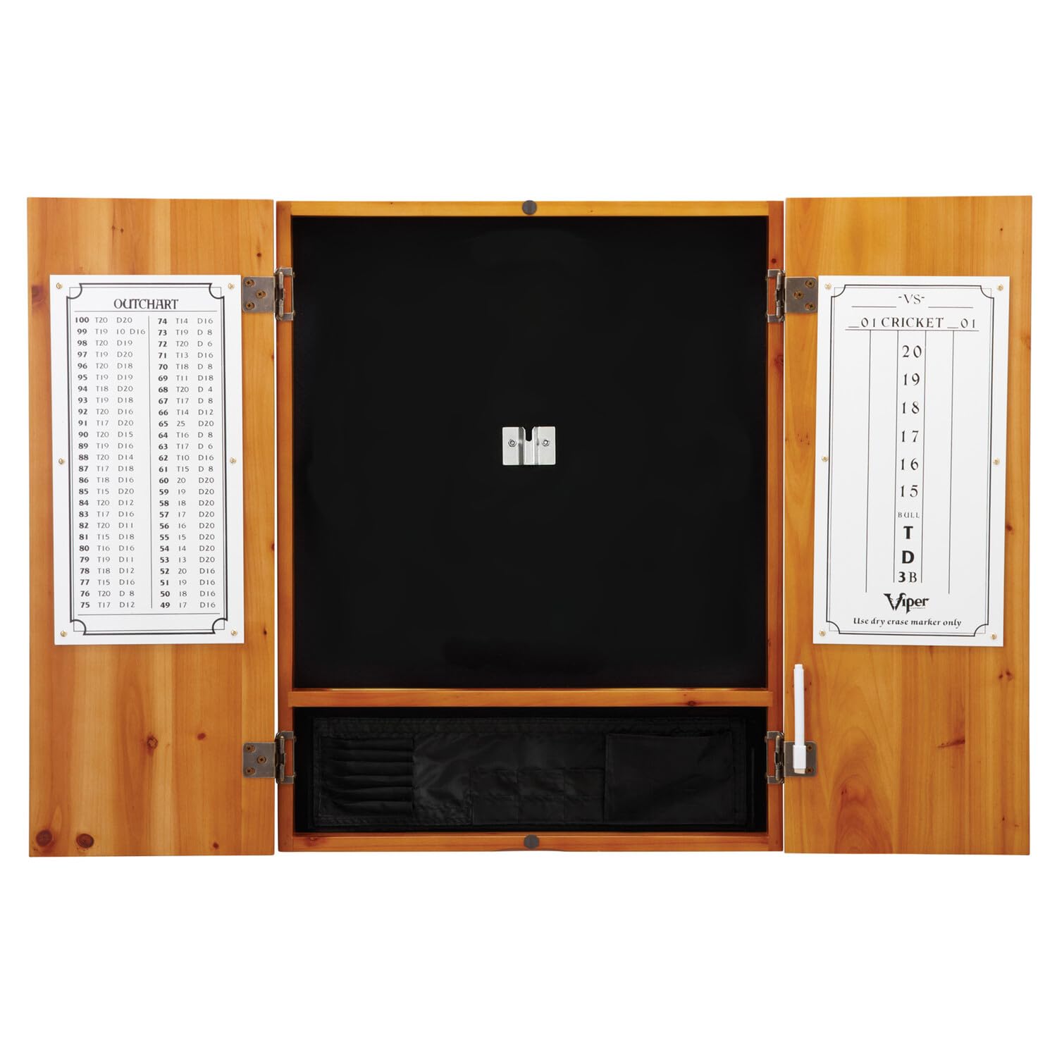 Viper Metropolitan Solid Wood Sisal/Bristle Steel Tip Dartboard Cabinet - Oak Finish (Cabinet Only, No Dartboard Included) | Perfect for Game Rooms, Bars, and Man Caves