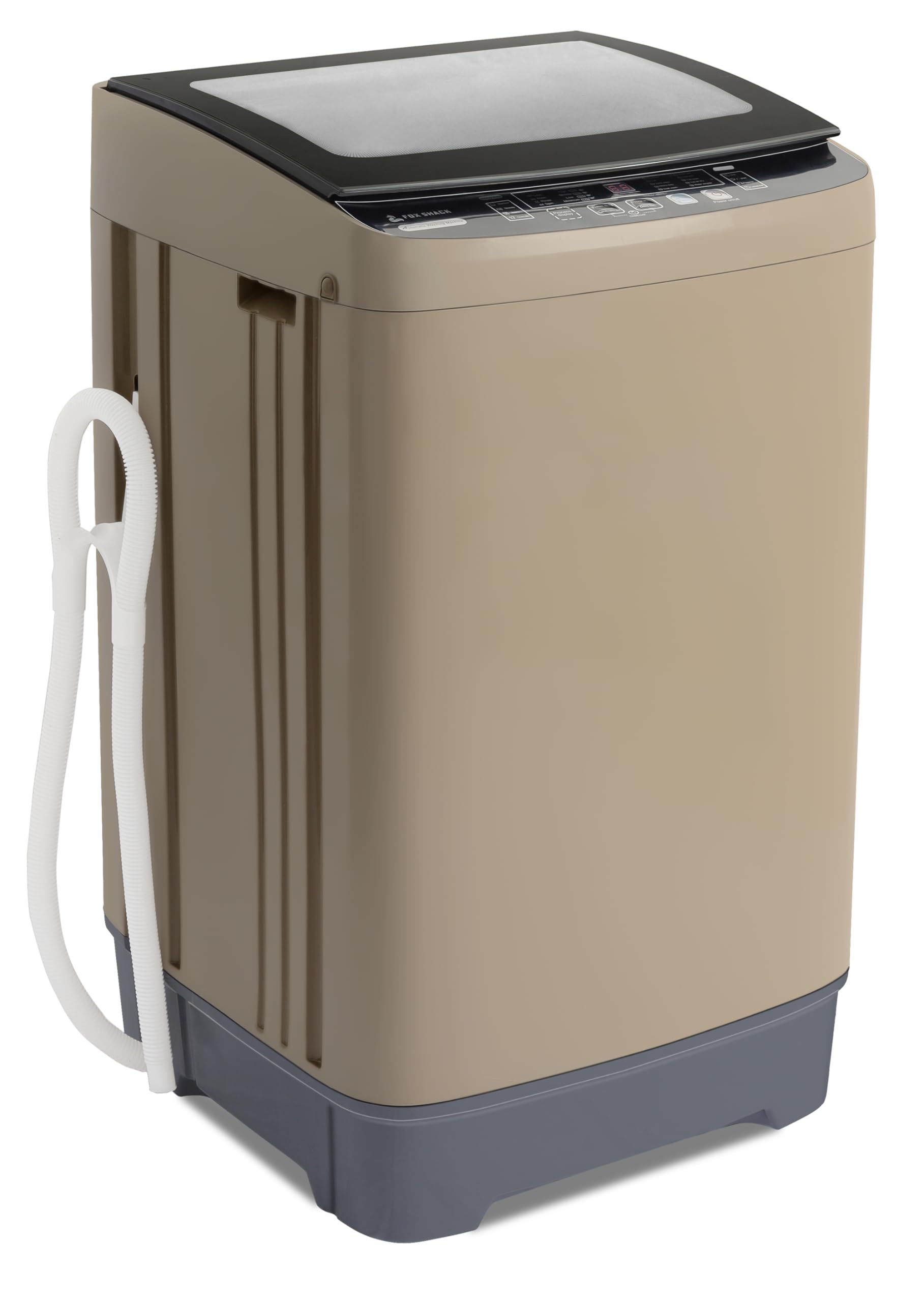 Compact Automatic Washing Machine 17.7LBS Capacity - Portable Washer with Glass Lid, 10 Programs & LED Display - 8 Water Level Options for Apartments, RV, Dorm - Perfect for Small Space Laundry & Travel Use (Gold)