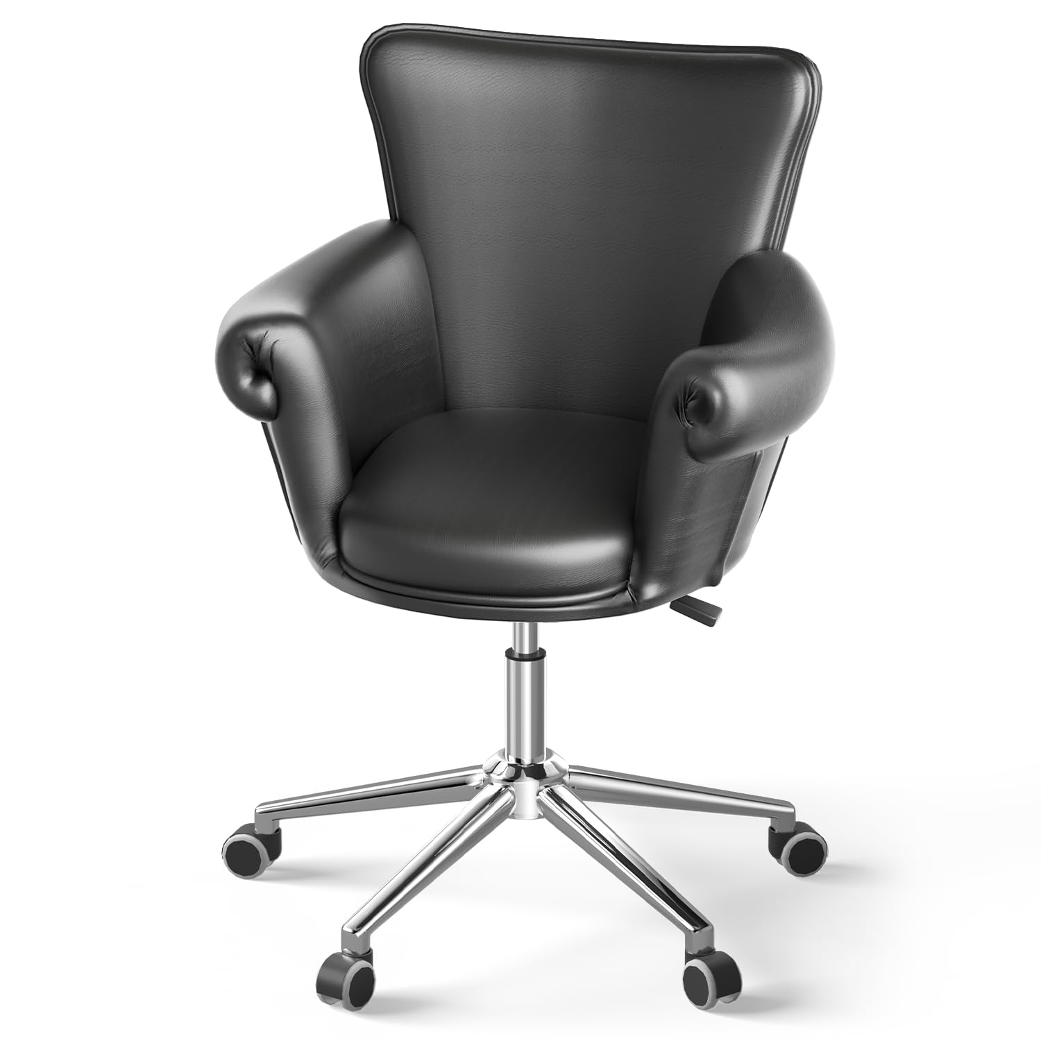 Magshion Adjustable Height Vanity Chair - 360° Swivel Beauty Salon Stool with Tufted Upholstery (200 lbs Capacity) - Perfect for Nail Spa, Home Office, Makeup Dressing Table & Bar Counter - Black