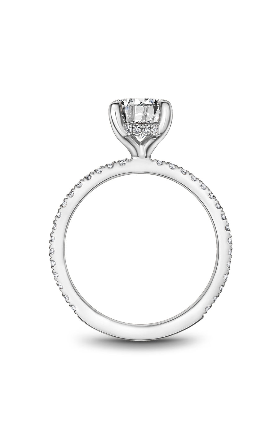 Noam Carver B372 02A Bridal Engagement Ring - 14K White Gold Diamond Wedding Band for Women, Perfect for Proposals, Anniversaries & Romantic Occasions