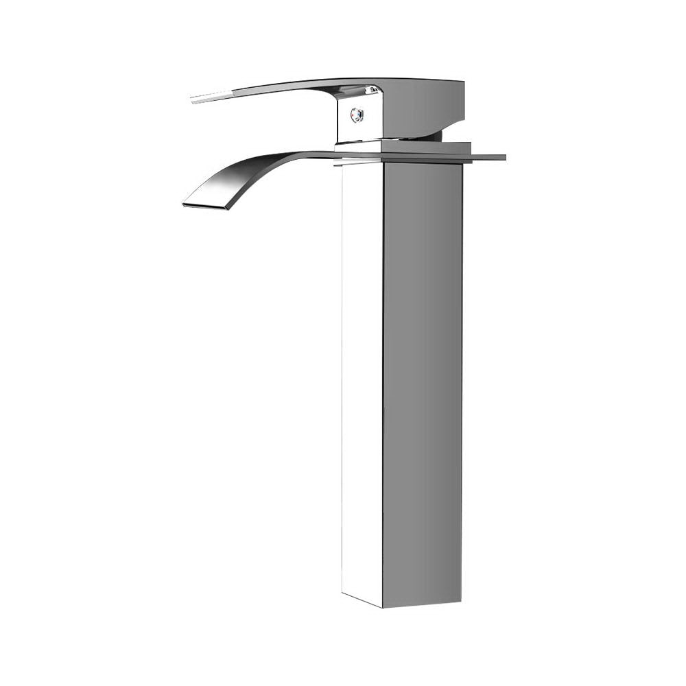 Premium Basin Mixer Tap - Brushed Silver Finish - Modern Bathroom Faucet for Sink Vanity - Perfect for Home, Hotel & Office Use
