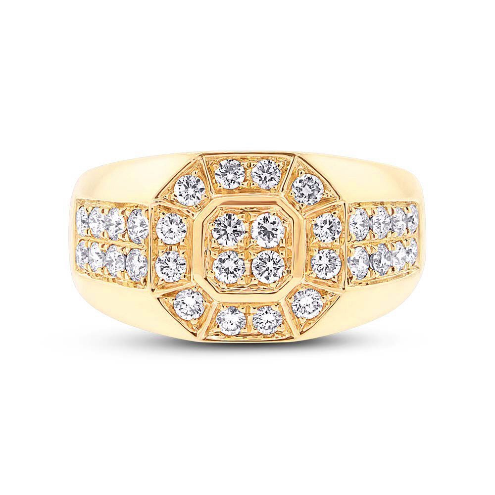 14KT Gold 1.18 CTW Diamond Men's Fashion Ring - Elegant Wedding Band, Anniversary Gift for Him, Perfect for Special Occasions & Everyday Wear