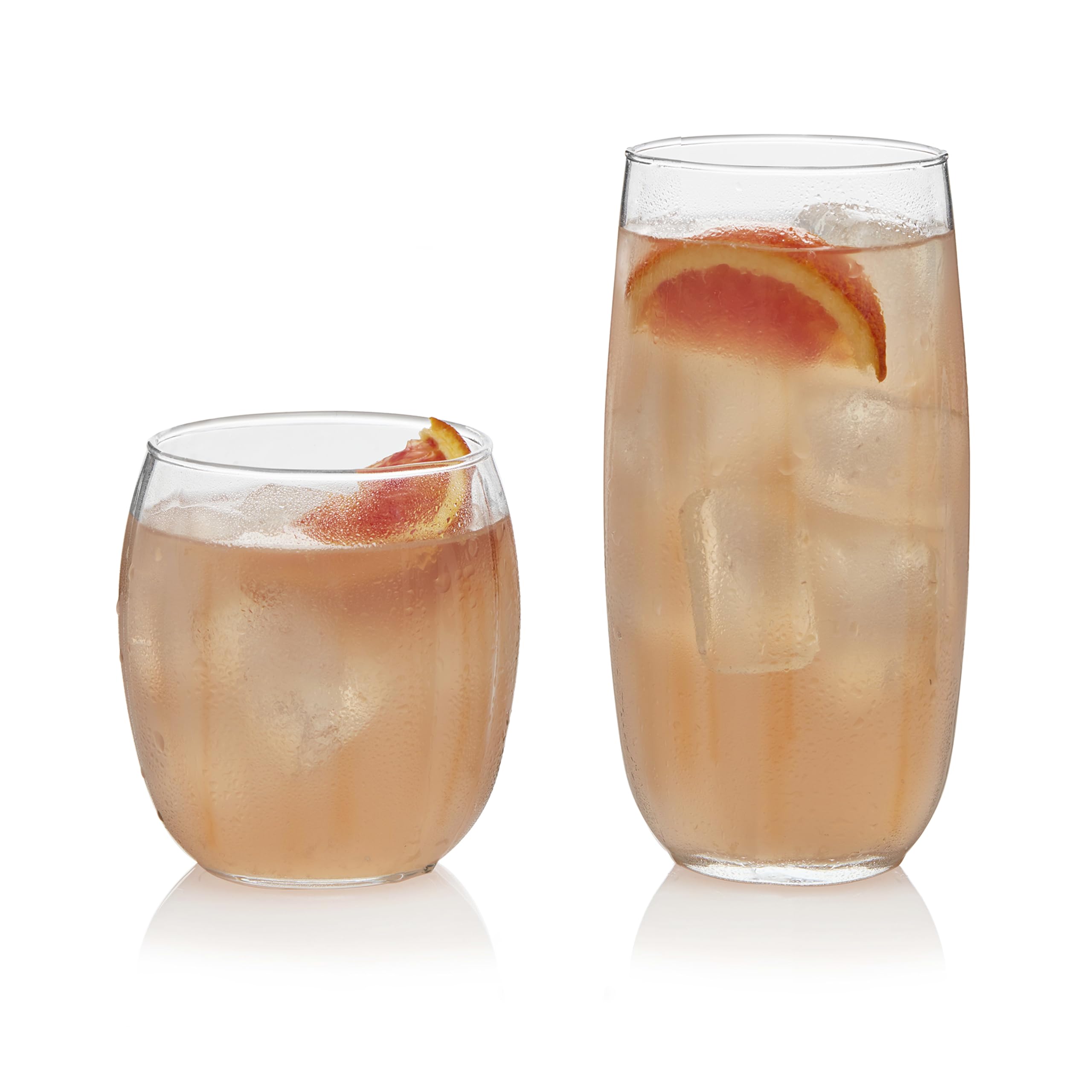 Libbey Samba 16-Piece Glass Set - 8 Tumblers & 8 Rocks Glasses for Cocktails, Iced Coffee, and Juice - Perfect for Home Bars, Parties, and Everyday Use