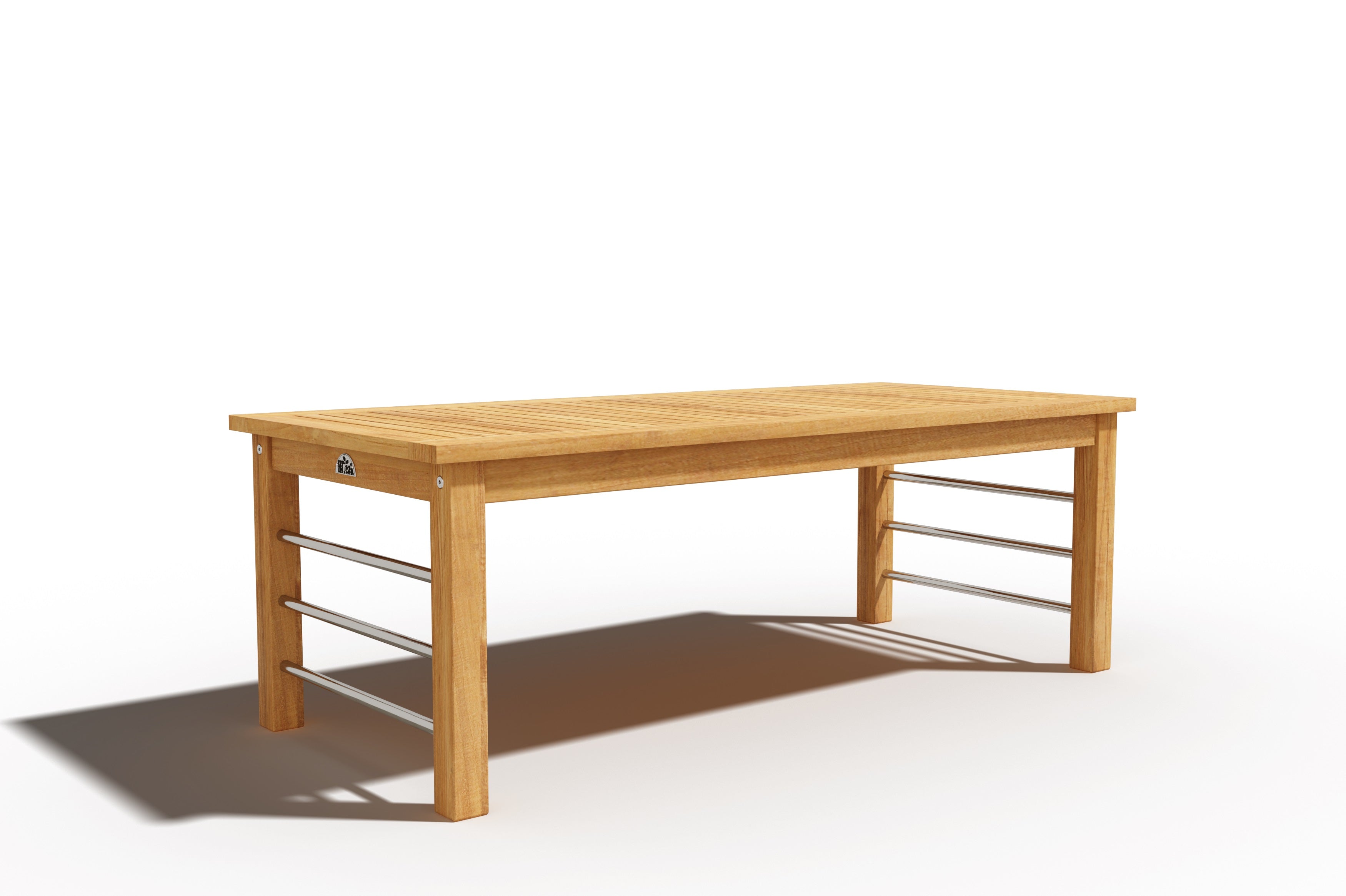 Premium Leon Rectangular Teak Outdoor Coffee Table - Weather-Resistant Patio Furniture for Garden, Poolside & Backyard Relaxation