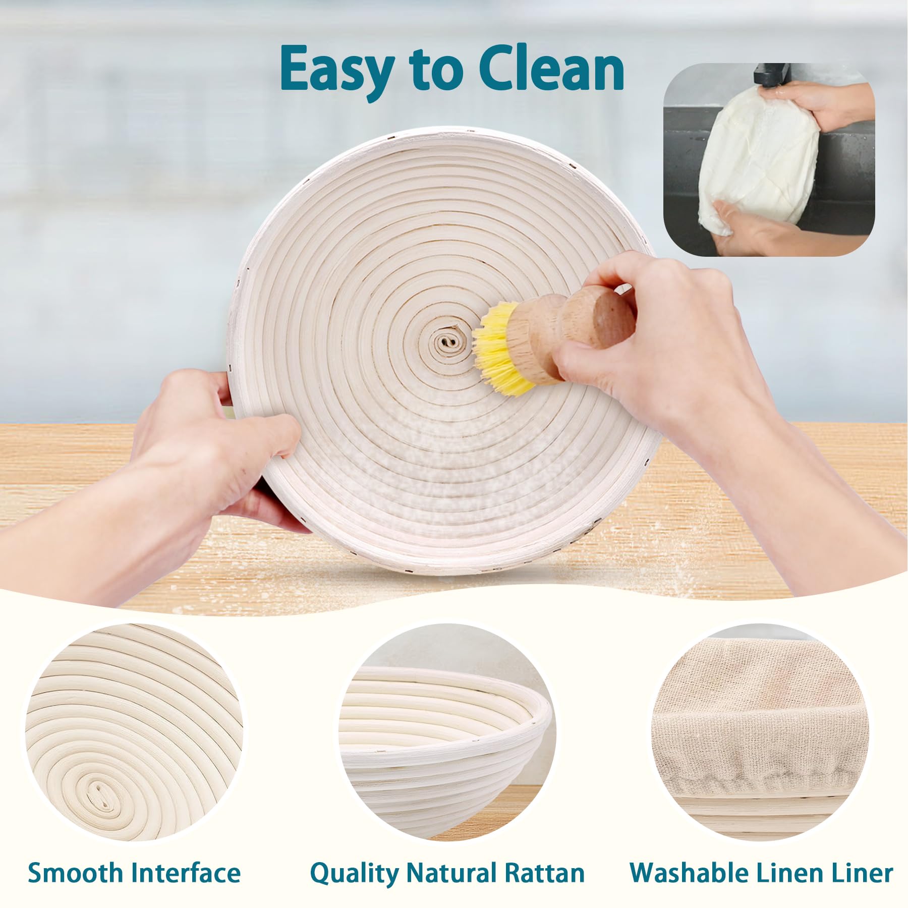 28Pcs Sourdough Bread Baking Kit - 10'' Round & Oval Banneton Proofing Baskets with Liners, Starter Tools for Homemade Artisan Bread | Perfect for Sourdough Rising, Baking, and Professional Bread Making at Home