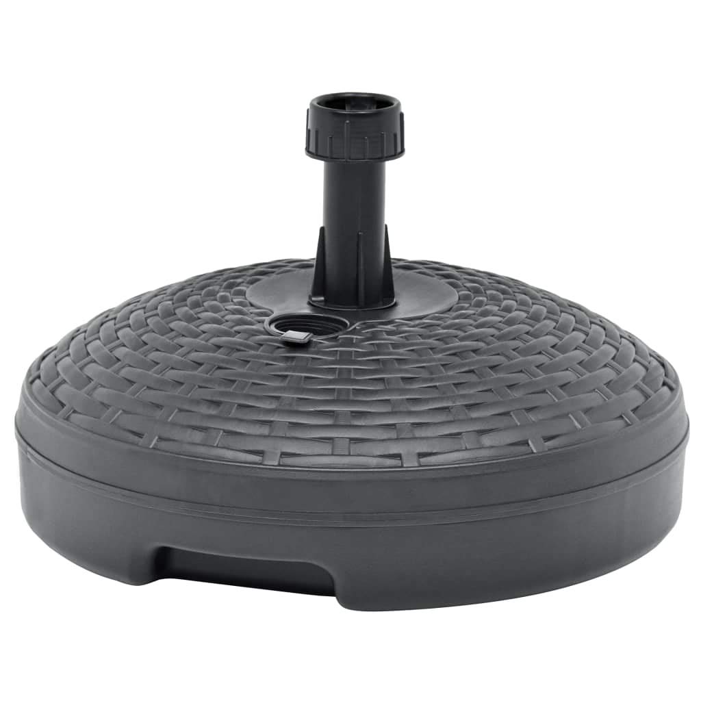 Heavy Duty 5.3 Gallon Sand or Water Filled Outdoor Umbrella Base Stand - Anthracite Plastic - Perfect for Patio, Garden, and Poolside Use