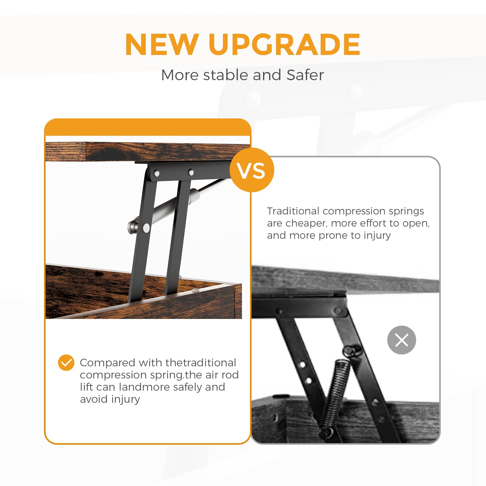 Lift Top Coffee Table with Hidden Storage | Rustic Brown Convertible Dining & Living Room Table | Easy 10-Minute Assembly | Perfect for Small Spaces, Entertaining & Multi-Purpose Use