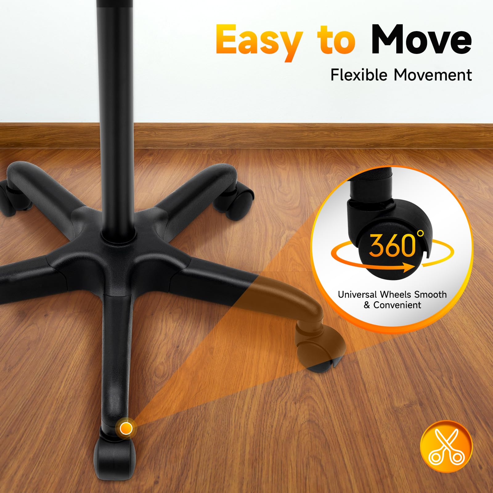 360° Rotating Salon Tray on Wheels - Adjustable Aluminum Beauty Rolling Cart with 13LBS Capacity (64-108cm Height) for Tattoo, Spa & Salon Services | Perfect for Mobile Styling, Tattoo Artists & Beauty Professionals