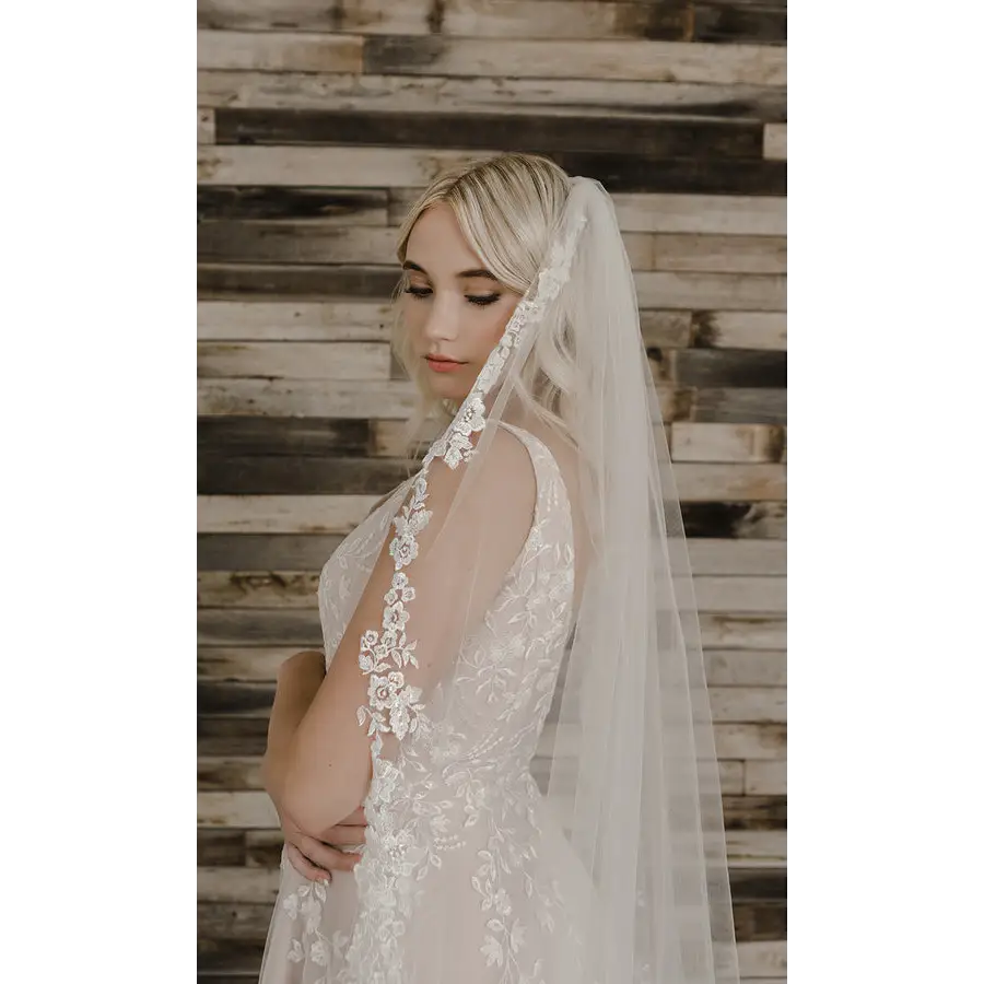 V2197C Cathedral Veil - Elegant Wedding Veil for Brides | Perfect for Church Ceremonies & Formal Weddings