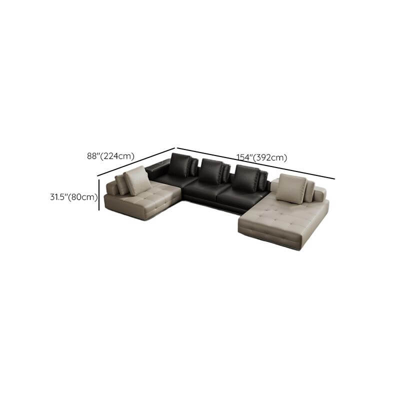 L-Shaped Sectional Sofa with Chaise Lounge - 5-Seater 4-Piece Reversible Modular Couch in Black - Perfect for Living Room, Family Room & Home Theater