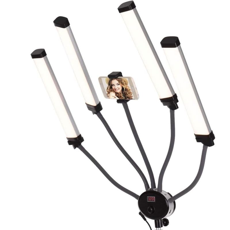 Drumstone Double-Arm LED Video Fill Light with USB Charging - Perfect for Makeup, YouTube Videos & Live Streaming