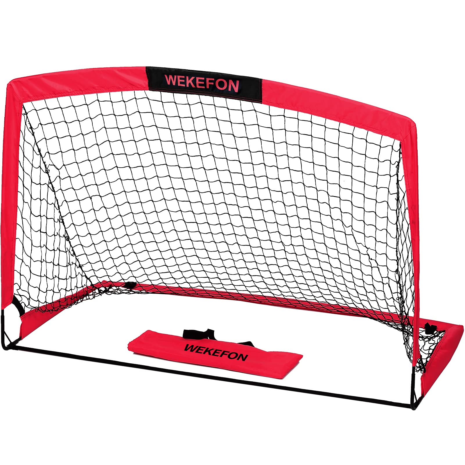 WEKEFON 5' x 3.1' Portable Soccer Goal Net with Carry Bag - Durable Training Equipment for Youth & Adult Soccer Practice - Perfect for Backyard Games, Team Drills & Outdoor Sports Activities