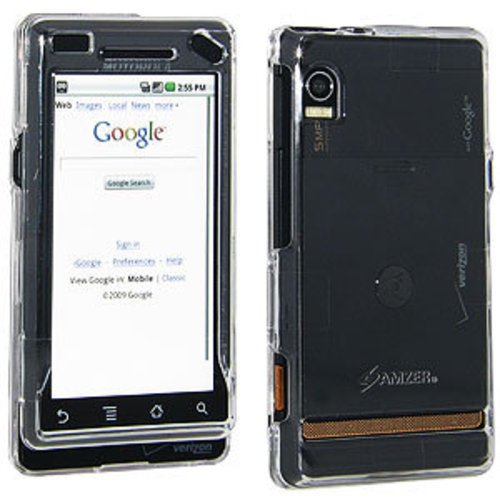 Amzer Snap-On Leather Case for Motorola DROID A855 - Clear | Protective Cover for Daily Use