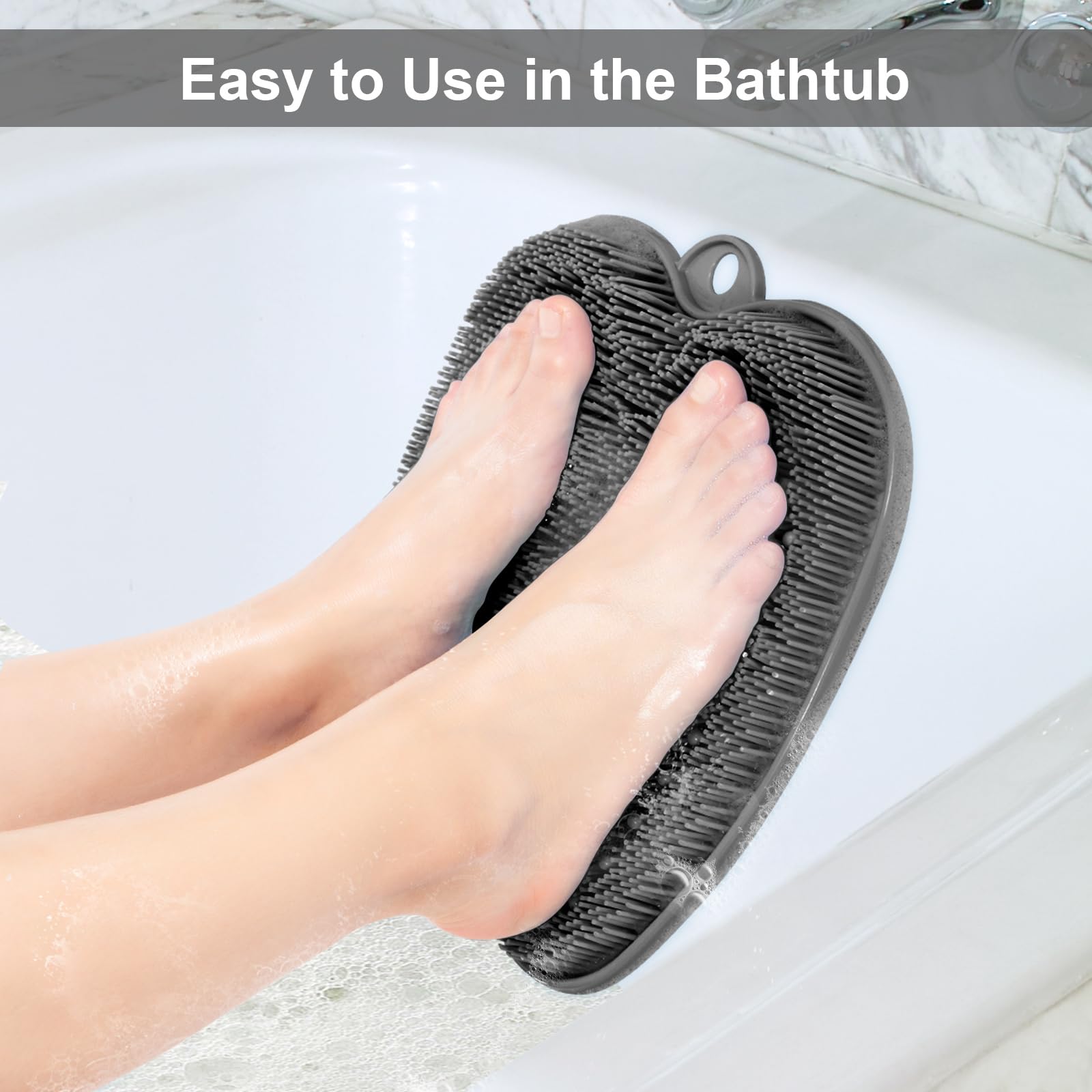 BESKAR Non-Slip Shower Foot Scrubber Mat - Exfoliating Foot Spa Brush for Relaxation & Reflexology - Bathroom Use