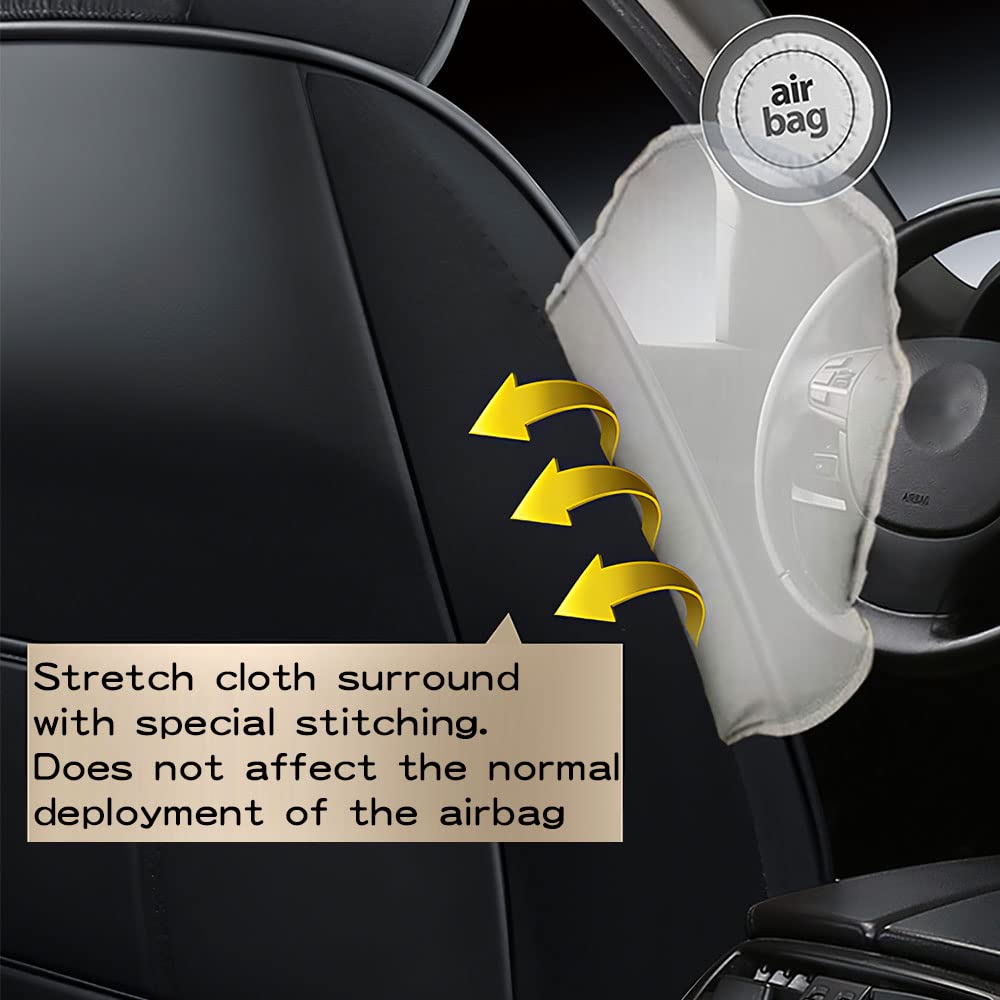 Premium Waterproof Faux Leather Car Seat Covers for Ford Bronco 1998-2022 Models - Front Row Luxury Seat Protectors (Black & Beige) - Perfect for Off-Road Adventures, Daily Commutes, and Interior Protection