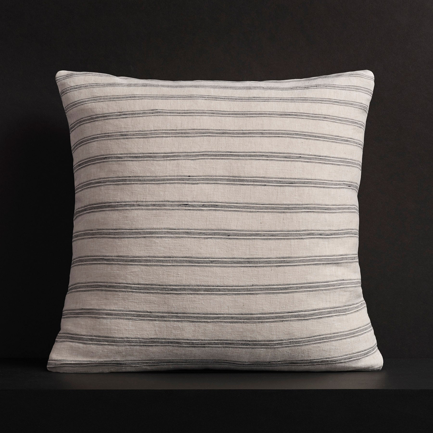 Stripe Throw Pillow with Piping - Natural Stripe Decorative Cushion for Sofa, Bed & Home Decor | Soft & Stylish Accent Pillow for Living Room, Bedroom & Nursery