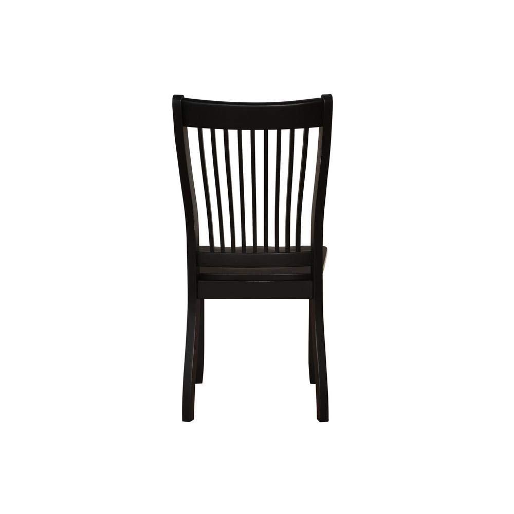 Knocbel 39 Inch Wooden Dining Chairs Set of 2 - Modern Kitchen & Dining Room Side Chairs with Tapered Legs & Slatted Back - Comfortable Armless Chairs for Home, Restaurant, or Office (Black)