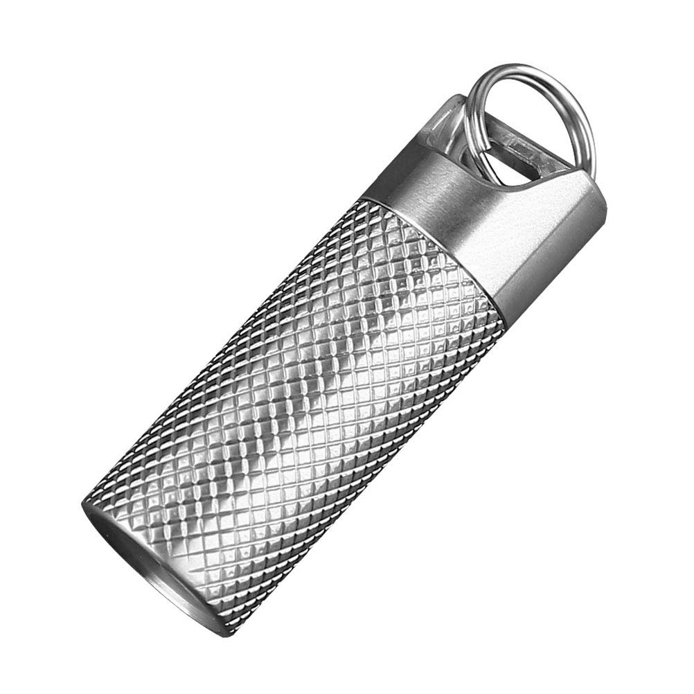ARTIBETTER Titanium Keychain Pill Holder - Waterproof, Lightweight & Portable Medicine Container for Travel, Hiking, and Daily Use
