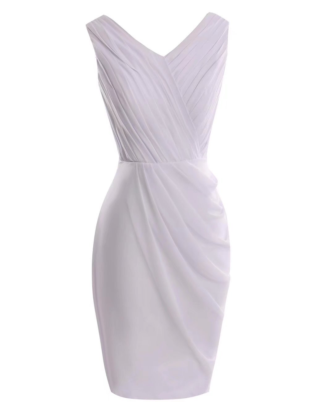 Elegant V-Neck Pleated Mother of the Bride Dress - Wedding Guest Gown for Women - Perfect for Evening Ceremonies, Receptions & Special Occasions