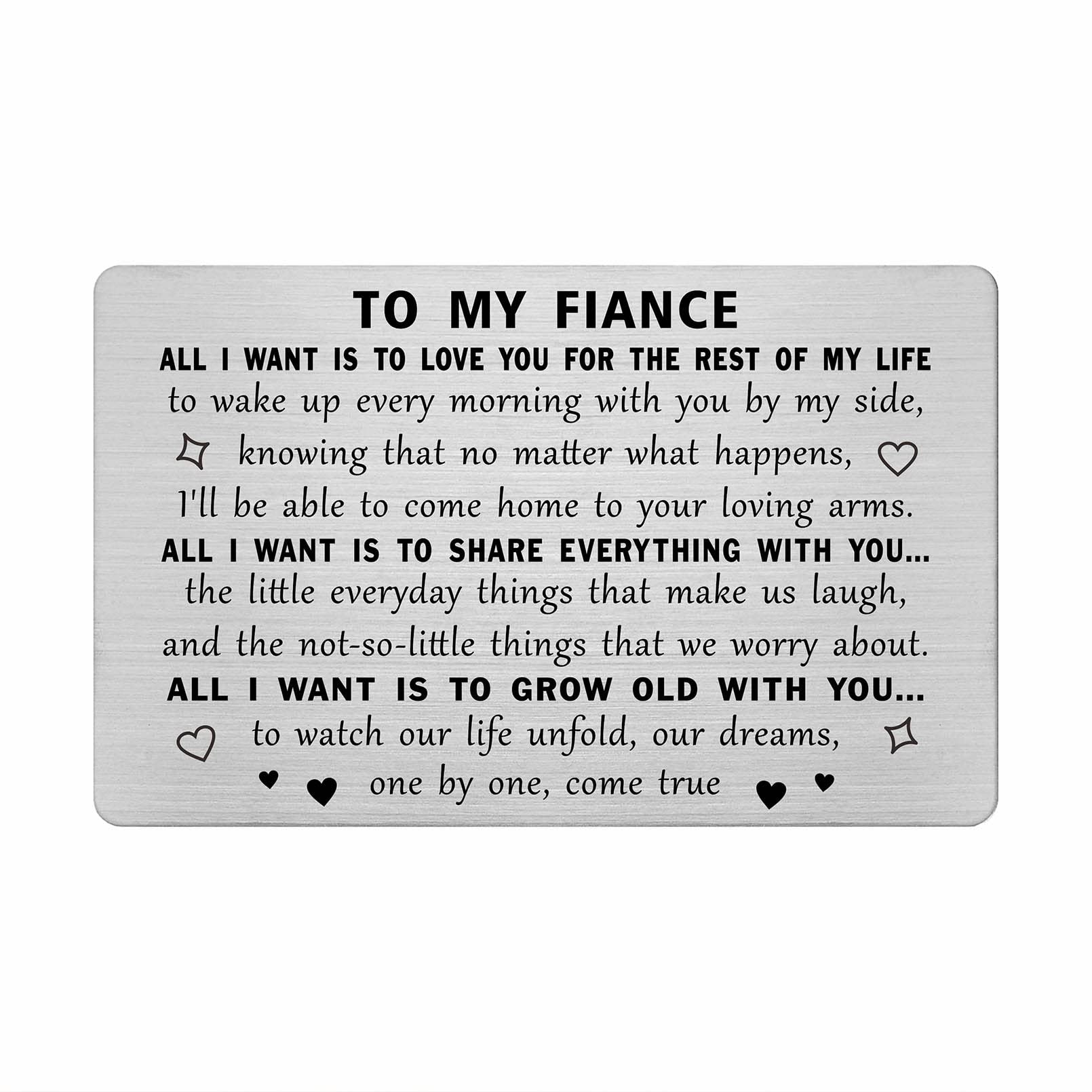 Personalized Engraved Anniversary Card for Fiancé - Romantic Birthday & Valentine's Day Gift for Him - Thoughtful Present for Men - Perfect for Anniversaries, Proposals & Special Occasions
