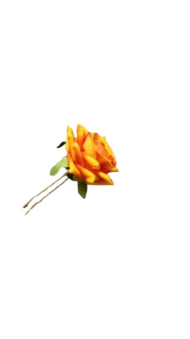 Handmade Yellow Rose Juda Pins - Vintage Hair Flower Accessories for Women, Bridal Hair Clips, Boho Wedding Hairpins - Perfect for Weddings, Parties & Special Occasions