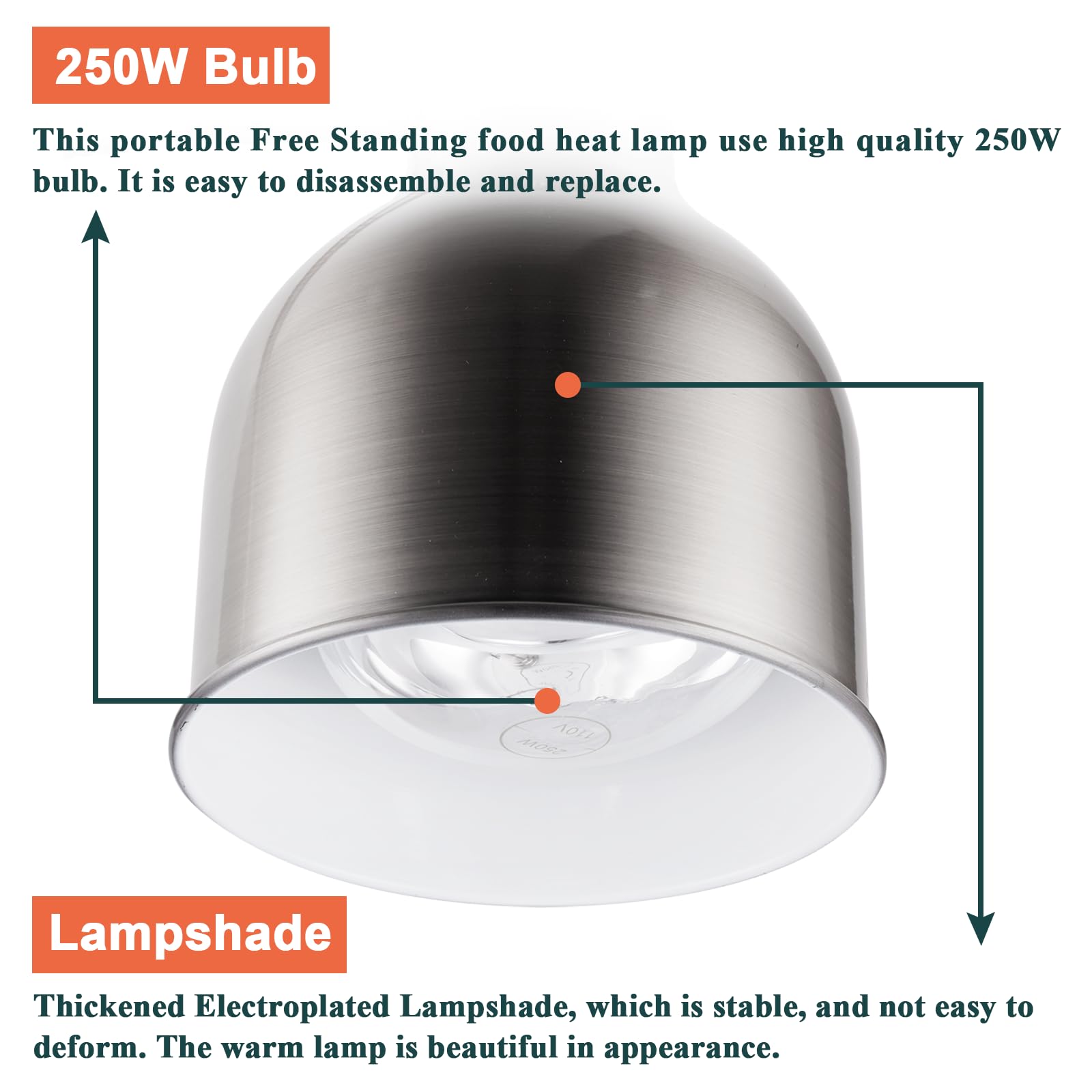 Commercial Food Warmer Heat Lamp - Retractable Restaurant Buffet Heating Lamp for Food Warming, Catering & Home Use | Perfect for Buffets, Cafeterias, Outdoor Events & Kitchen Countertops