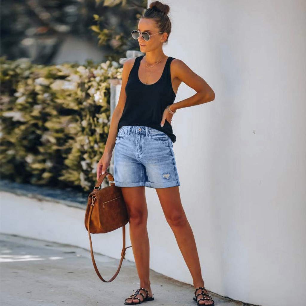 Women's High Waist Ripped Denim Shorts | Summer Casual Washed Jeans for Outfits