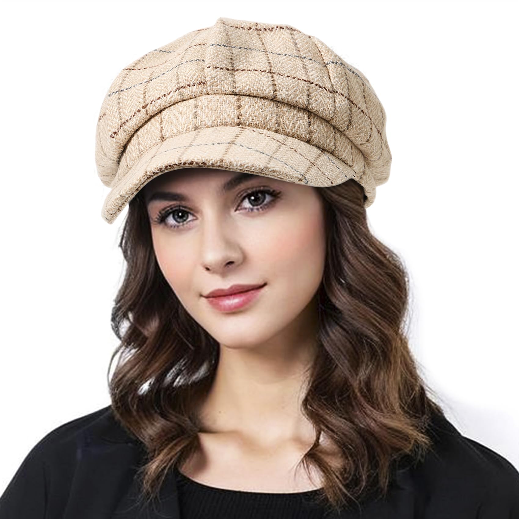 Vintage Plaid Newsboy Cap for Women & Men - Fashionable Beret Paperboy Hat for Fall 2024 | Casual Outfits, Outdoor Activities & Retro Style