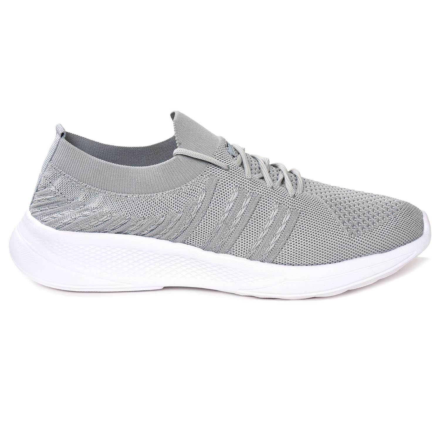 AJANTA Men's Lightweight Grey Walking Shoes - Comfortable & Breathable for Walking, Running, and Daily Wear
