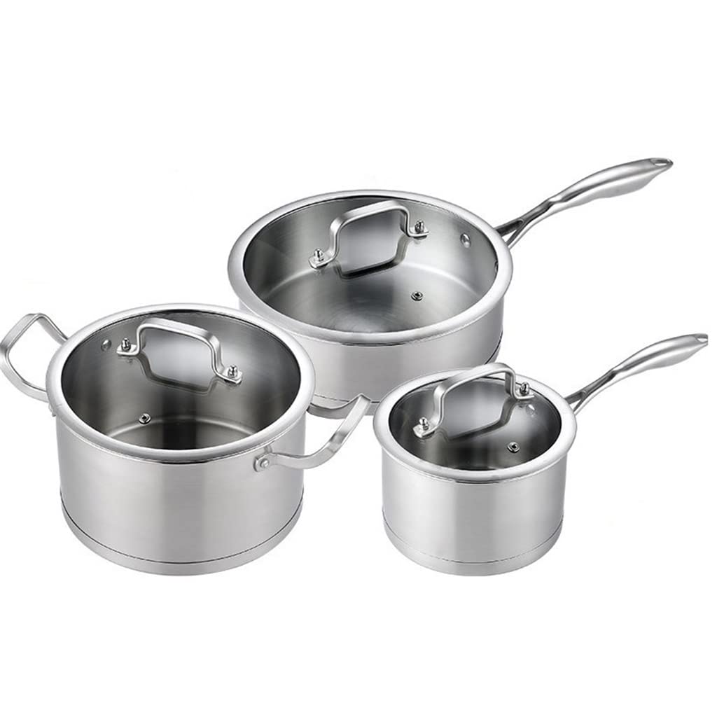 Premium 6-Piece Stainless Steel Cookware Set - Saucepan, Casserole & Wok for Home Kitchen | Durable Cooking Pots for Boiling, Frying & Stewing | Ideal for Family Meals, Meal Prep & Professional Chefs