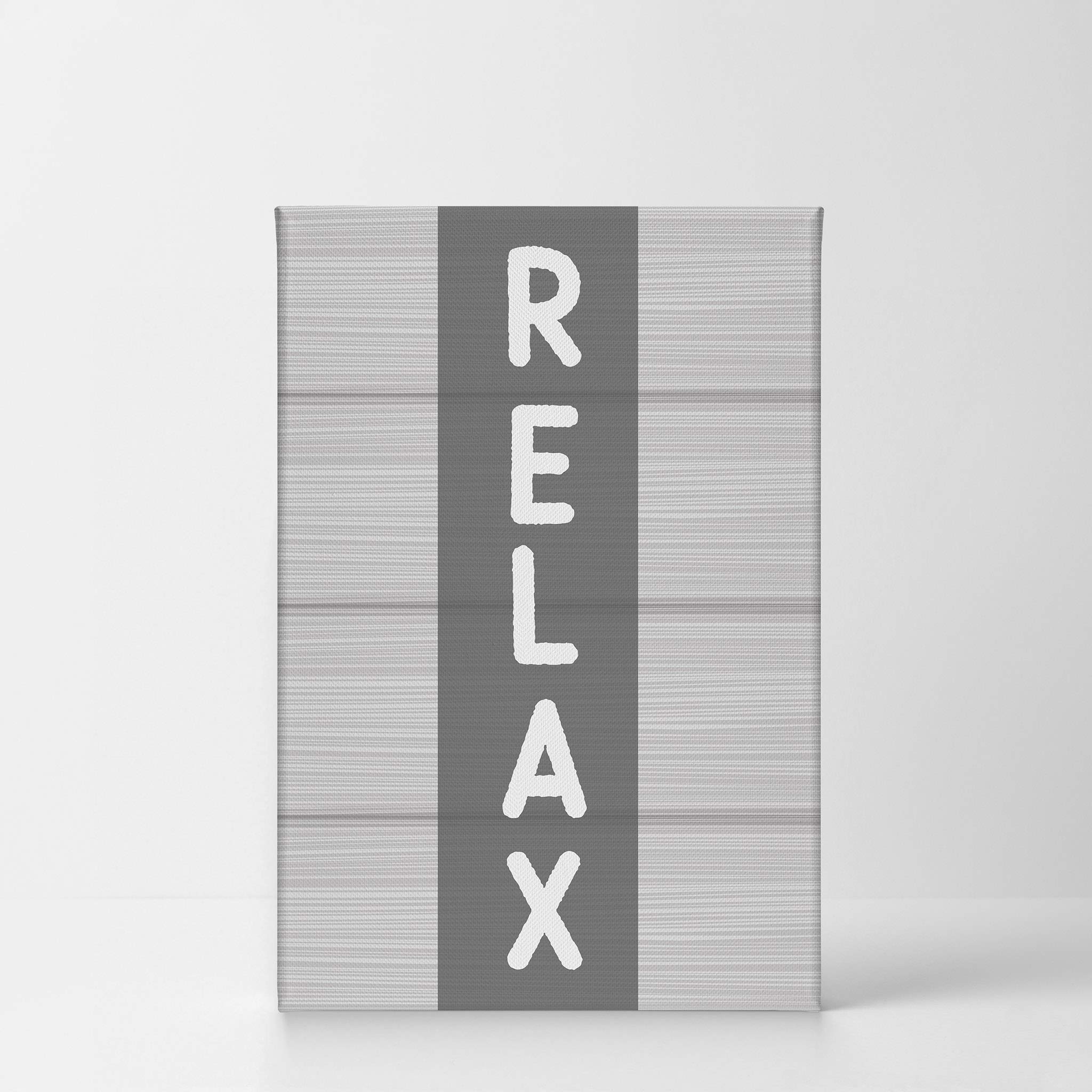 Funny Bathroom Canvas Print - Relax Grey Typography Wall Art for Home Decor | Ready to Hang 12x8