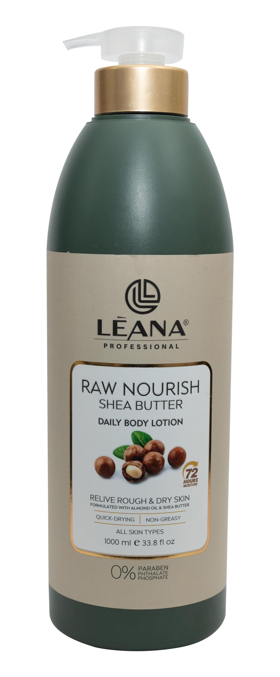 Le'ana Raw Nourish Shea Butter Daily Body Lotion - 1000ml | Ultra Hydrating & Moisturizing for Dry Skin | Perfect for Daily Use, After Shower & Winter Care