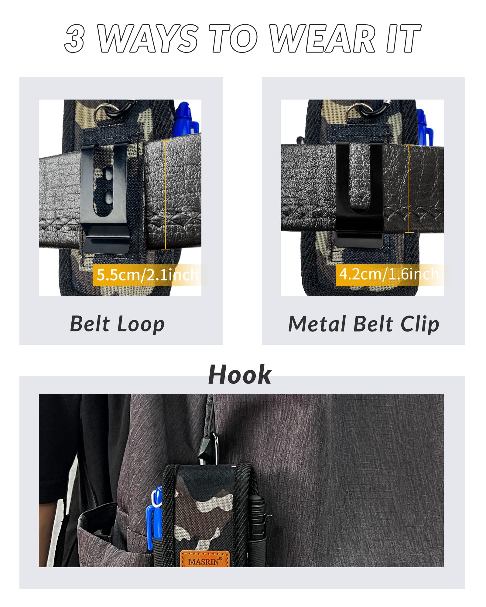 **Leather Multi Tool Pouch with Belt Clip - Durable Multitool Sheath for Belt, Compact Knife Holder & Small Tool Case - Compatible with Multitool Accessories - Perfect for Camping, Hiking & Outdoor Adventures**