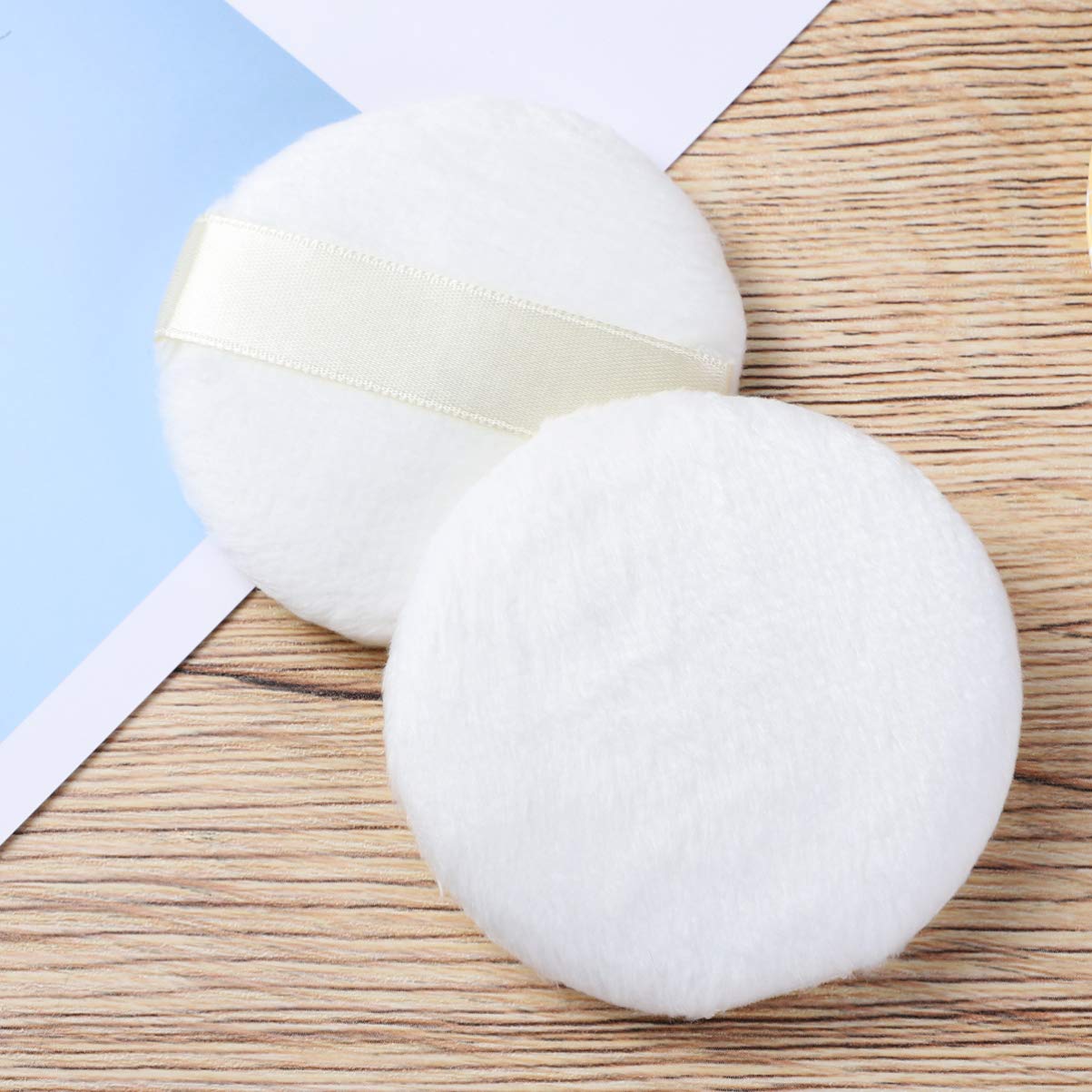 Lurrose 3Pcs Soft Powder Puff Set - Short Plush Makeup Puffs for Face, Loose & Pressed Powder Application - Perfect for Blending, Baking & Setting Makeup at Home or On-the-Go