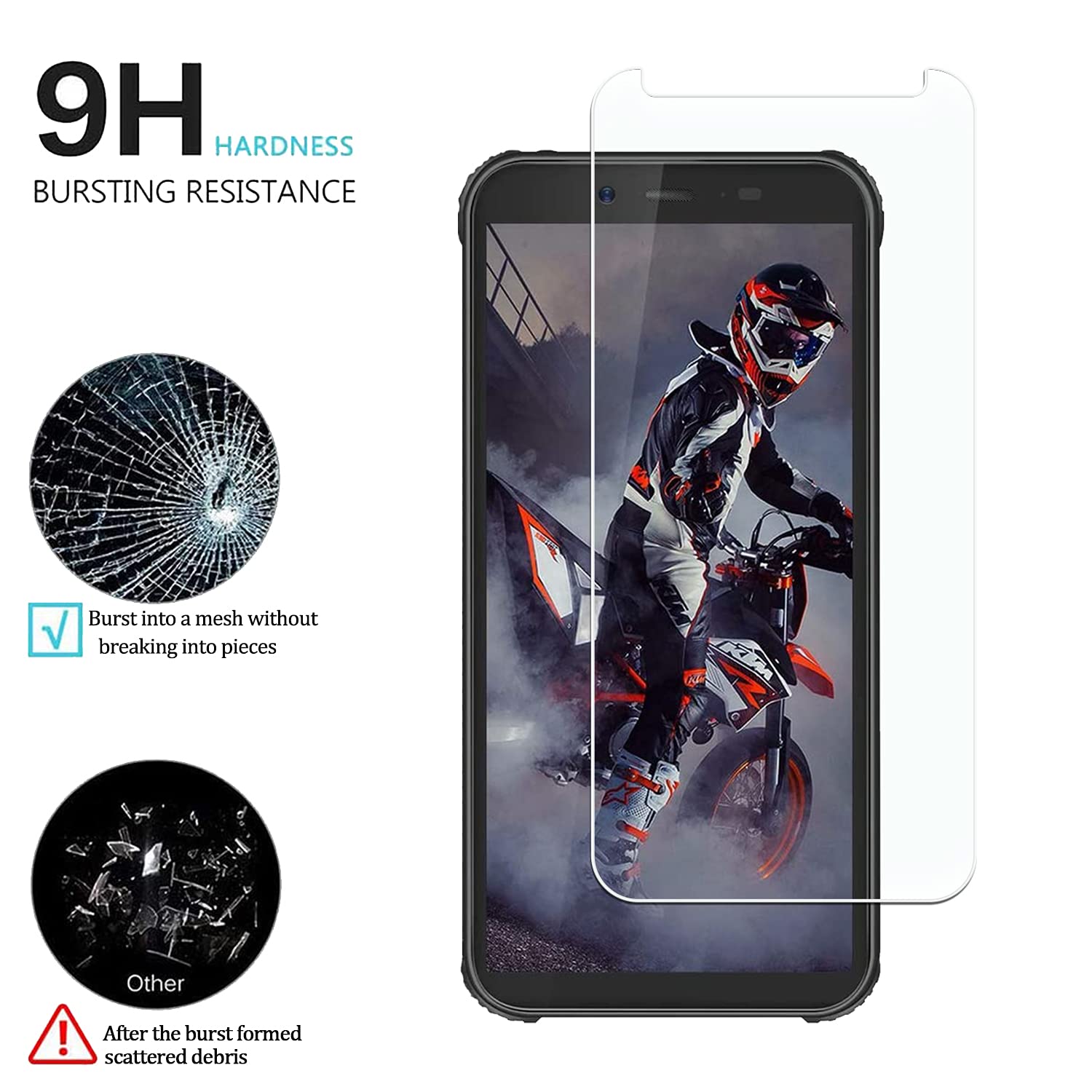 KELOLIN 3-Pack Tempered Glass for Blackview BV5500 Plus - Anti-Scratch, Anti-Fingerprint - Perfect for Outdoor Adventures