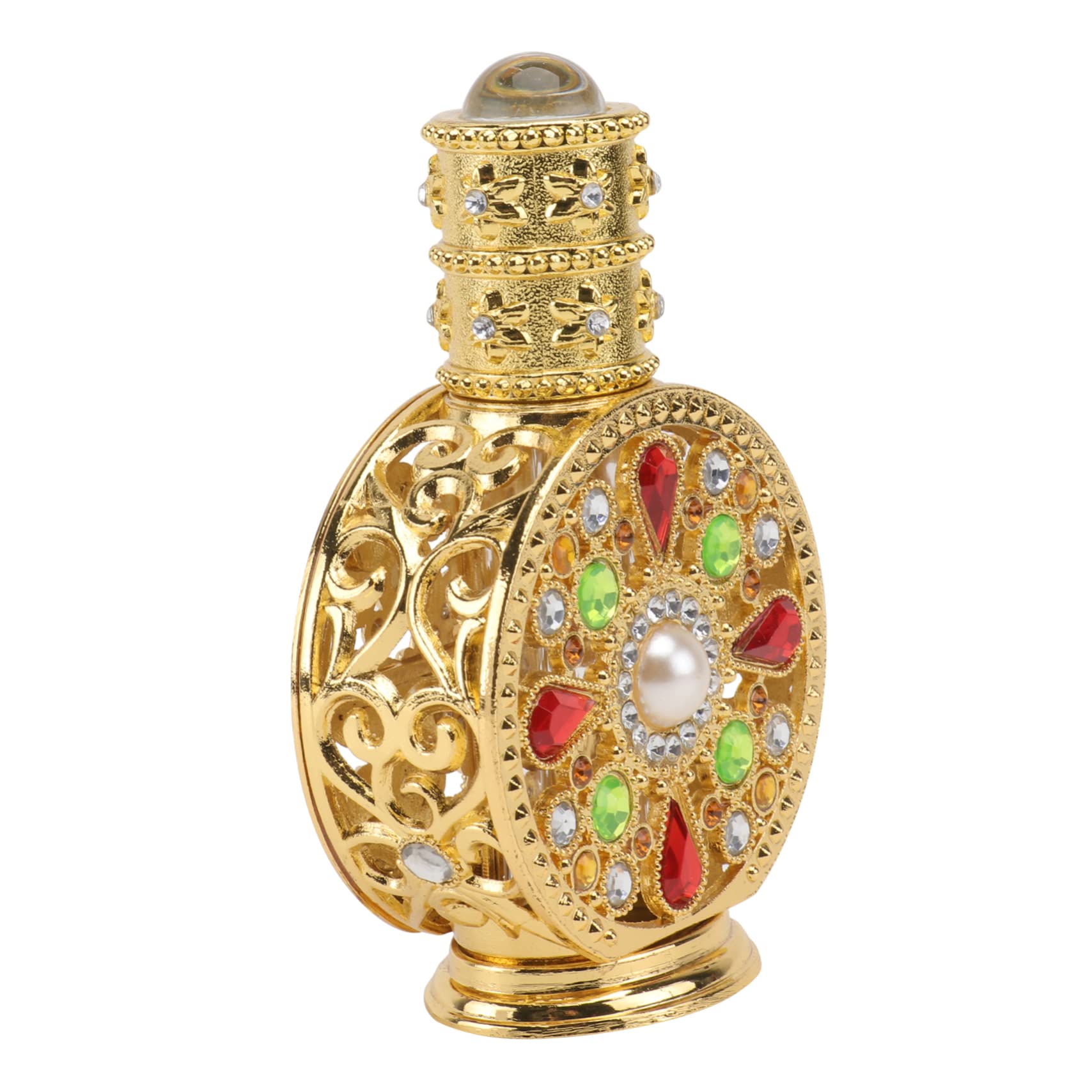 FRCOLOR 12ml Empty Perfume Oil Bottles with Diamond Inlay - Travel Size Refillable Perfume Containers for Business Travel, Gym, Purse & Gift Giving