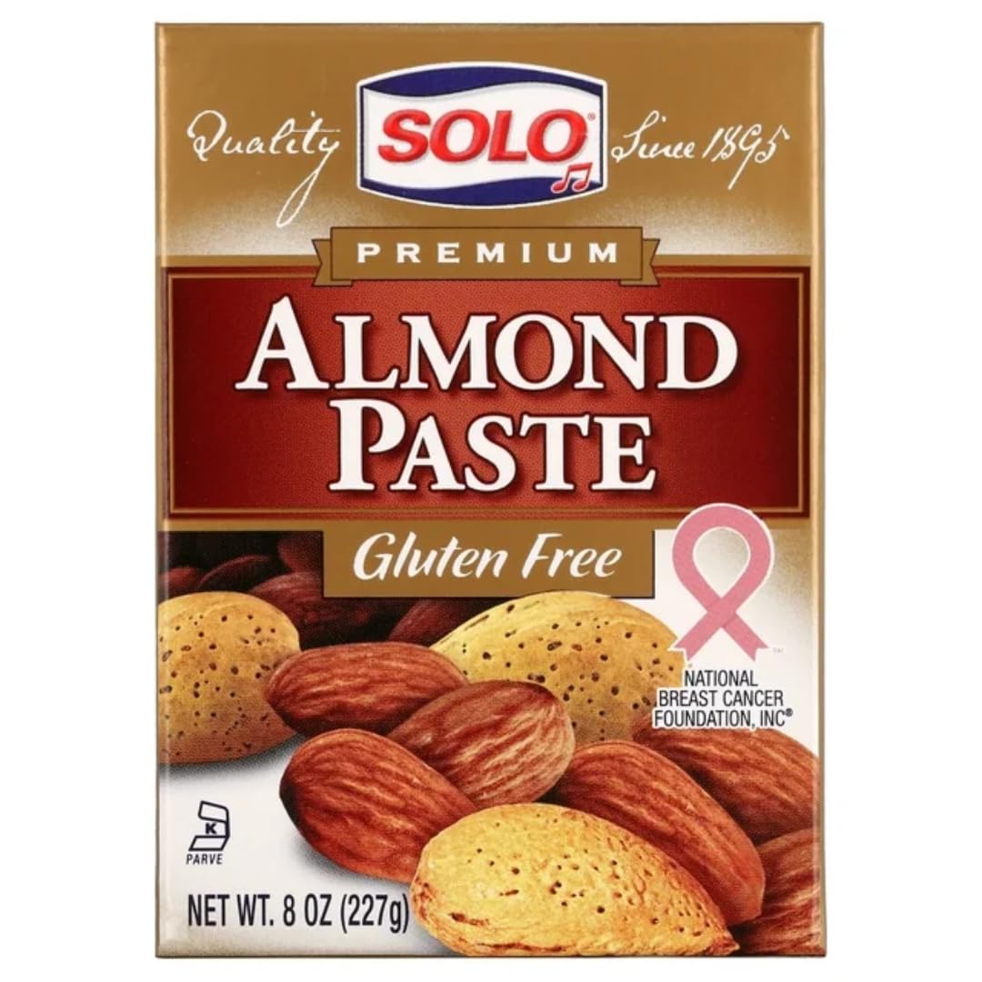 SOLO Almond Paste, 8oz (Pack of 12) | Gluten-Free, Kosher Certified Baking Ingredient for Cakes, Cookies & Pastries | Perfect for Holiday Desserts & European Recipes