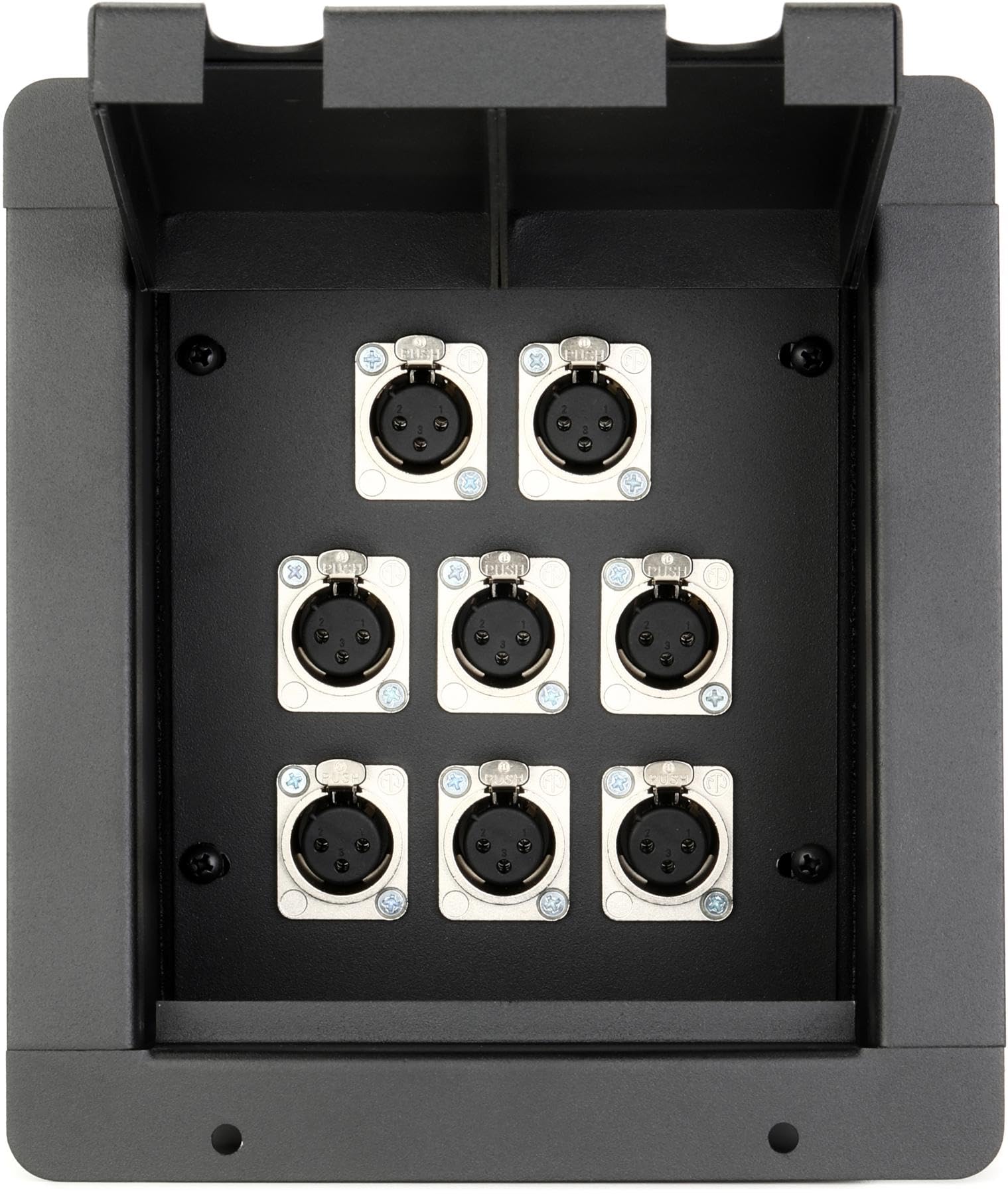 Pro Co Sound PM8XF Recessed Floor Box with 8 XLR Female Connectors - Professional Audio Installation for Studios, Stages & Theaters