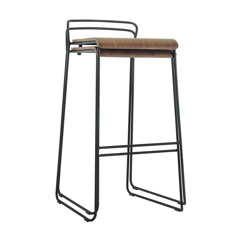 CAMILA Bar Stool - Solid Walnut Wood Counter Height Stool with Backrest - Perfect for Kitchen Island, Breakfast Nook & Home Bar Decor