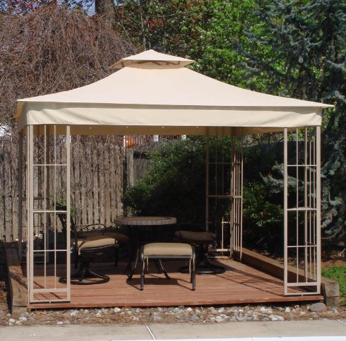 Garden Winds Replacement Canopy for Garden Treasures S-J-109 Gazebo - Standard 350 - Beige - Perfect for Outdoor Patio, Backyard, and Garden Shade Protection